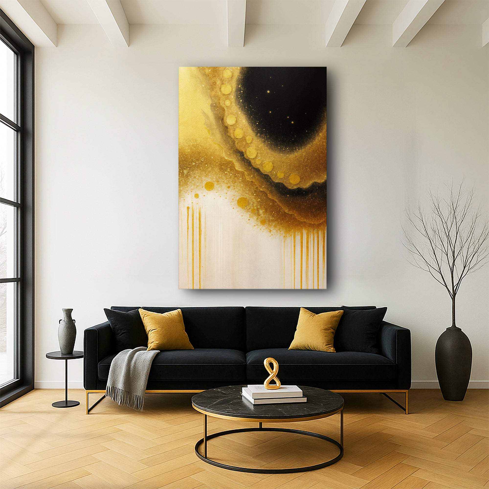 Minimalist Black and Gold Wall Art - Image 3