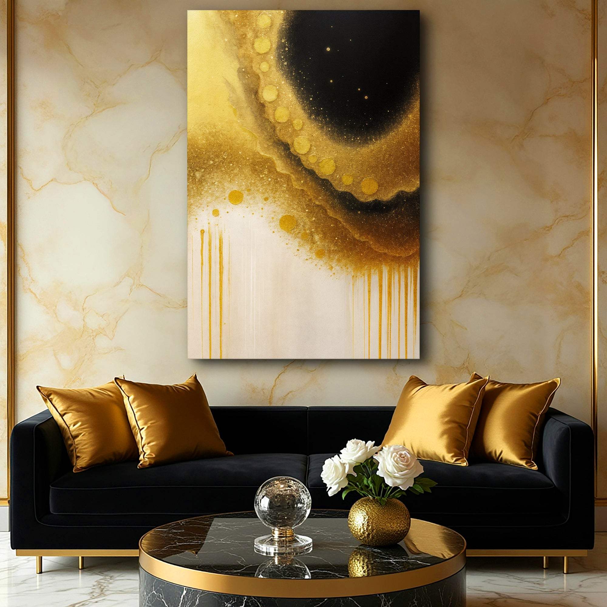 Minimalist Black and Gold Wall Art - Image 4