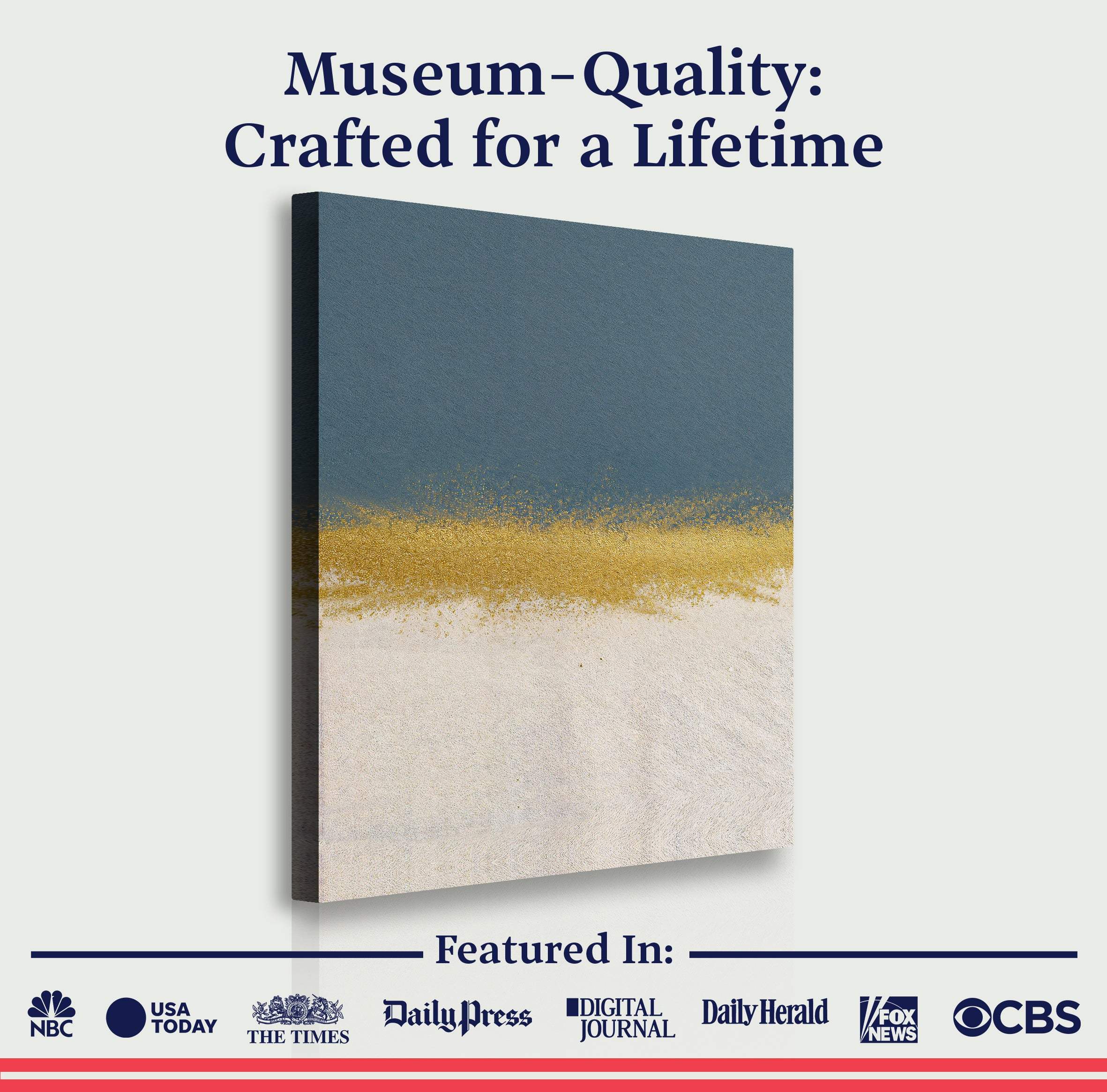 Minimalist Blue and Gold Wall Art - Image 6
