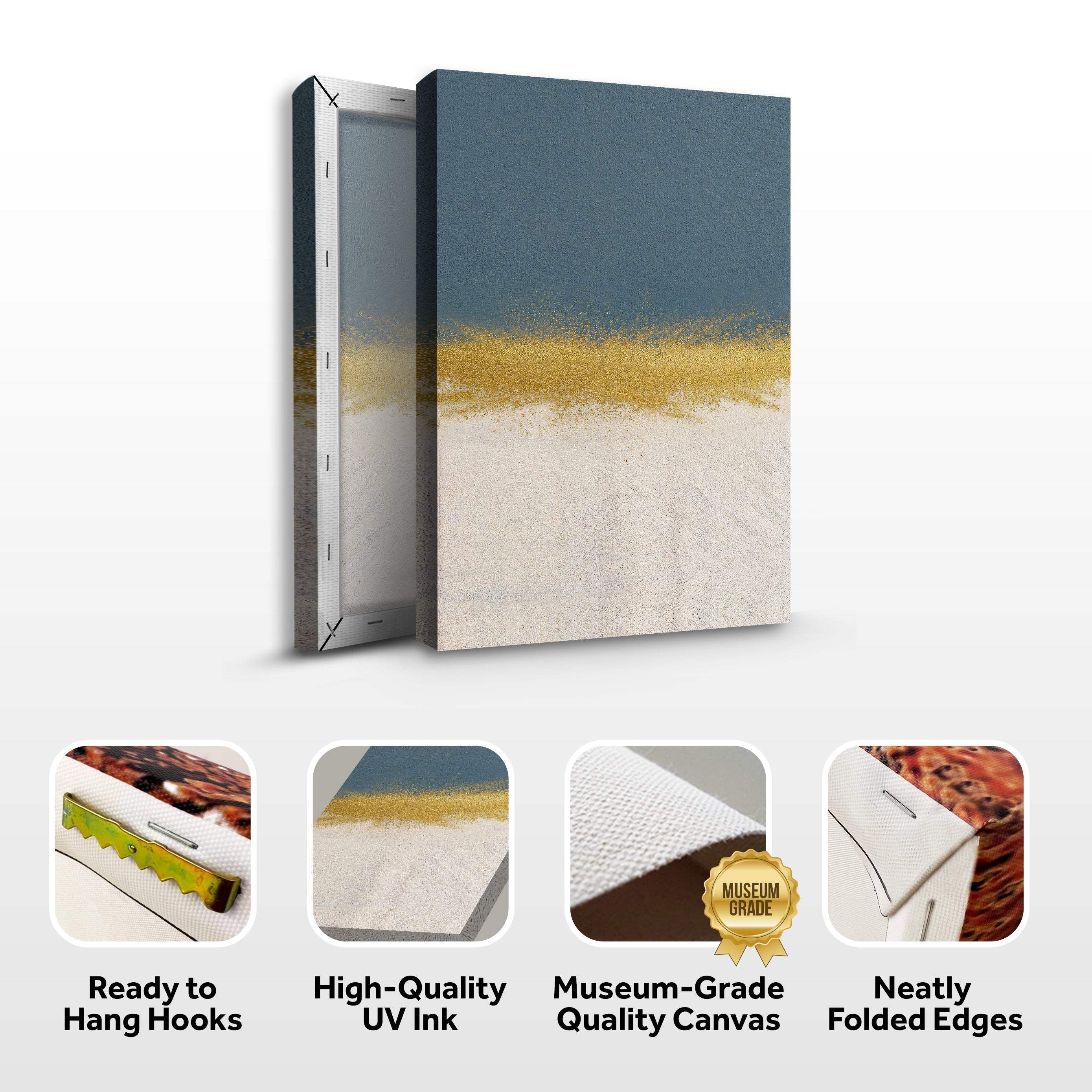 Minimalist Blue and Gold Wall Art - Image 8
