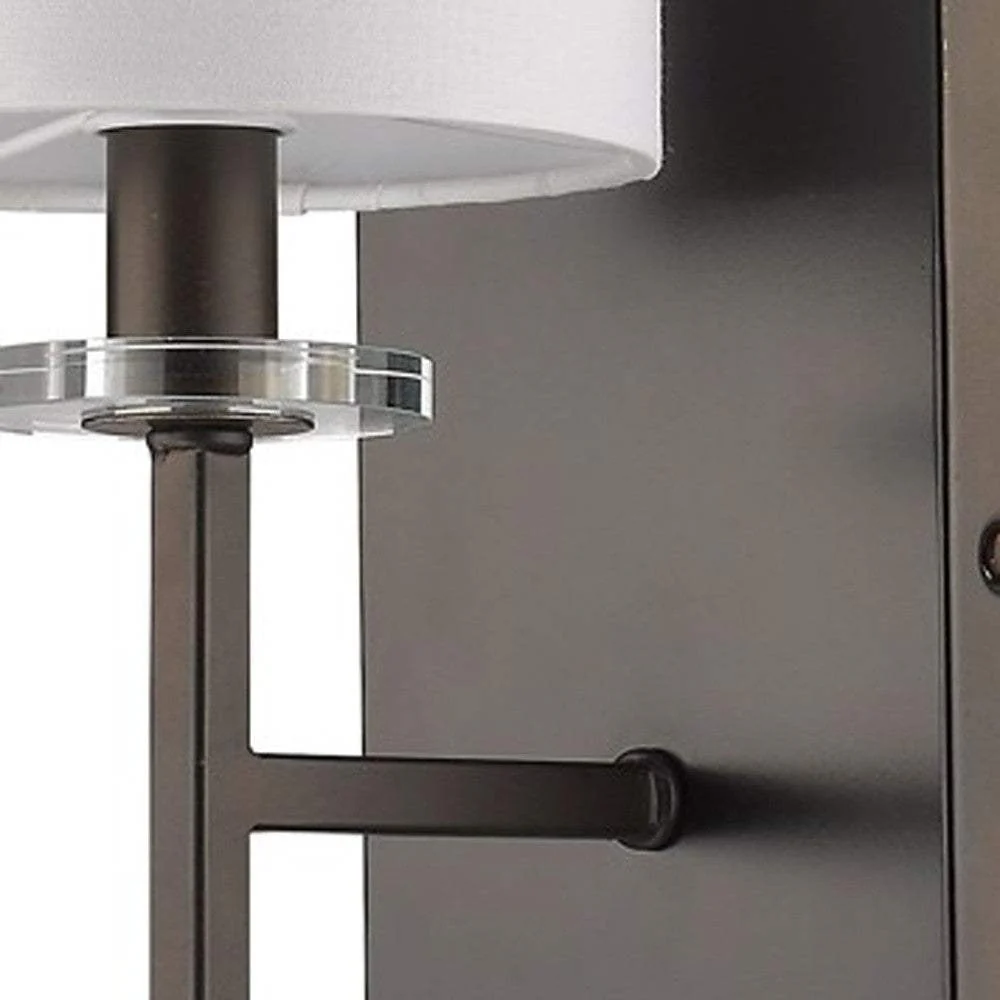Minimalist Bronze Wall Sconce with Fabric Shade - Image 4