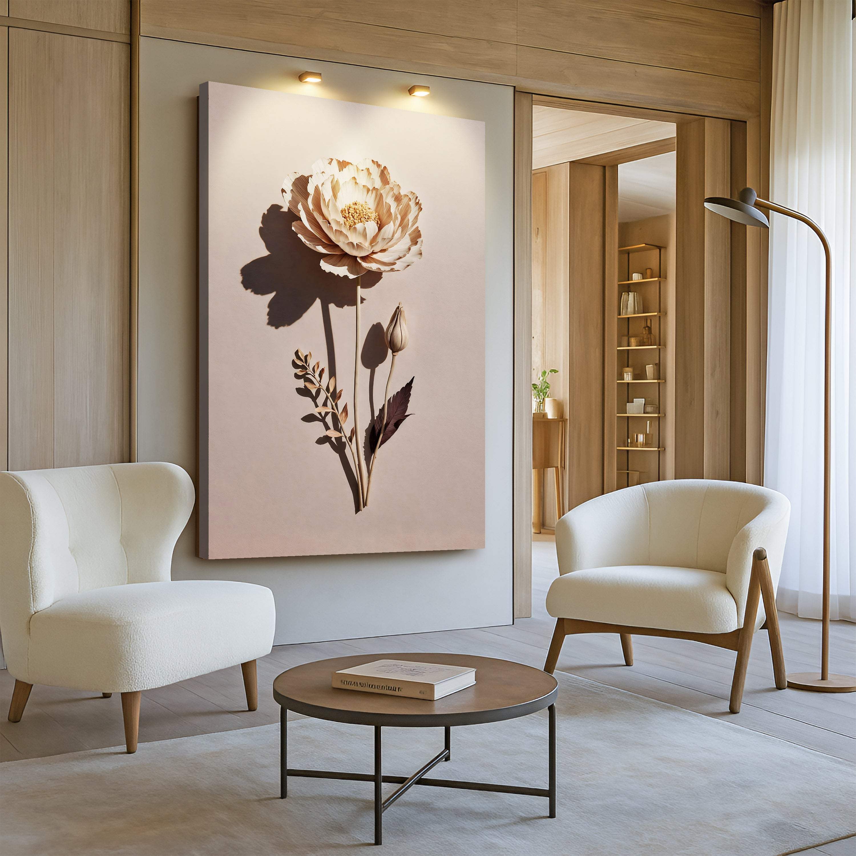 Minimalist Lone Flower Wall Art - Image 2