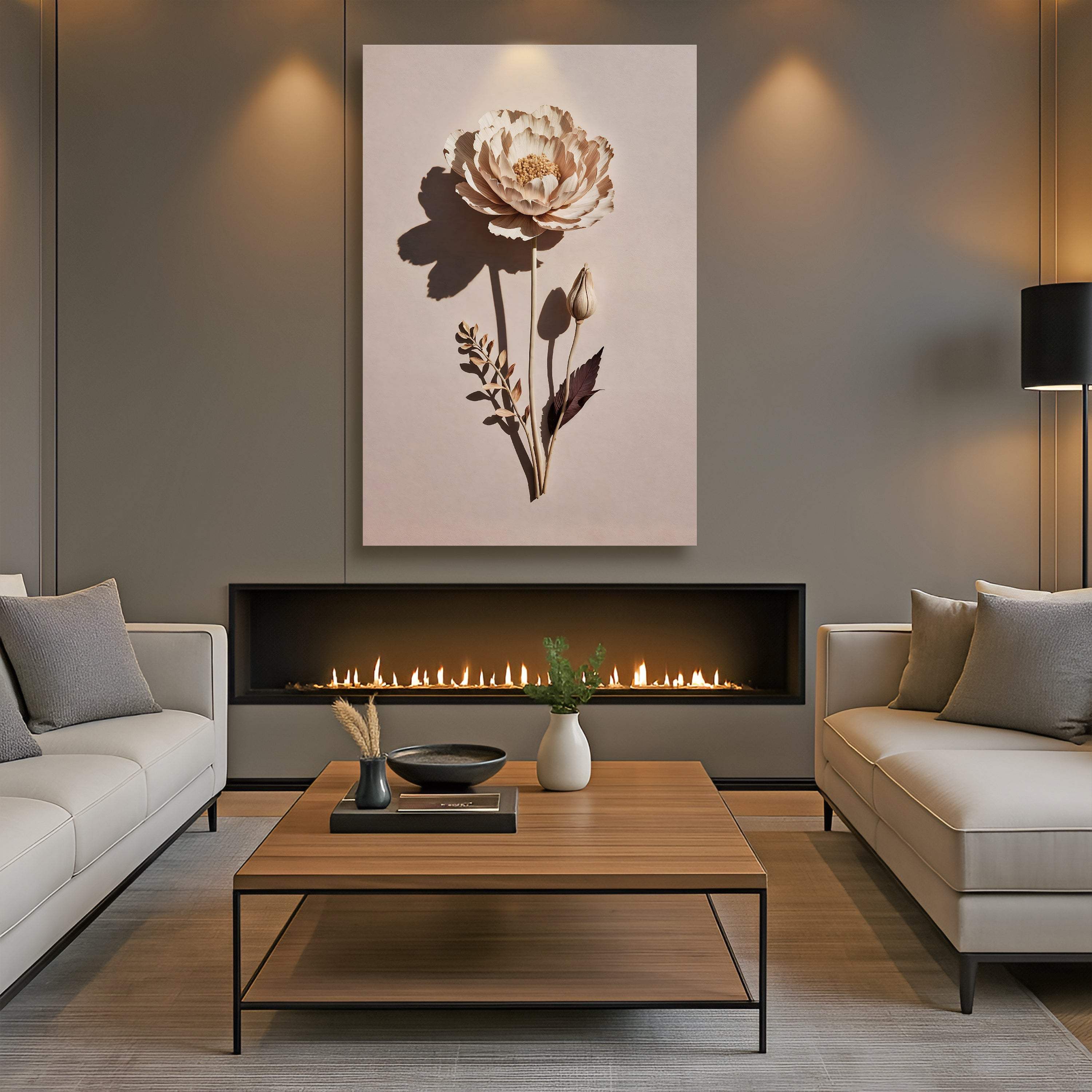 Minimalist Lone Flower Wall Art - Image 3