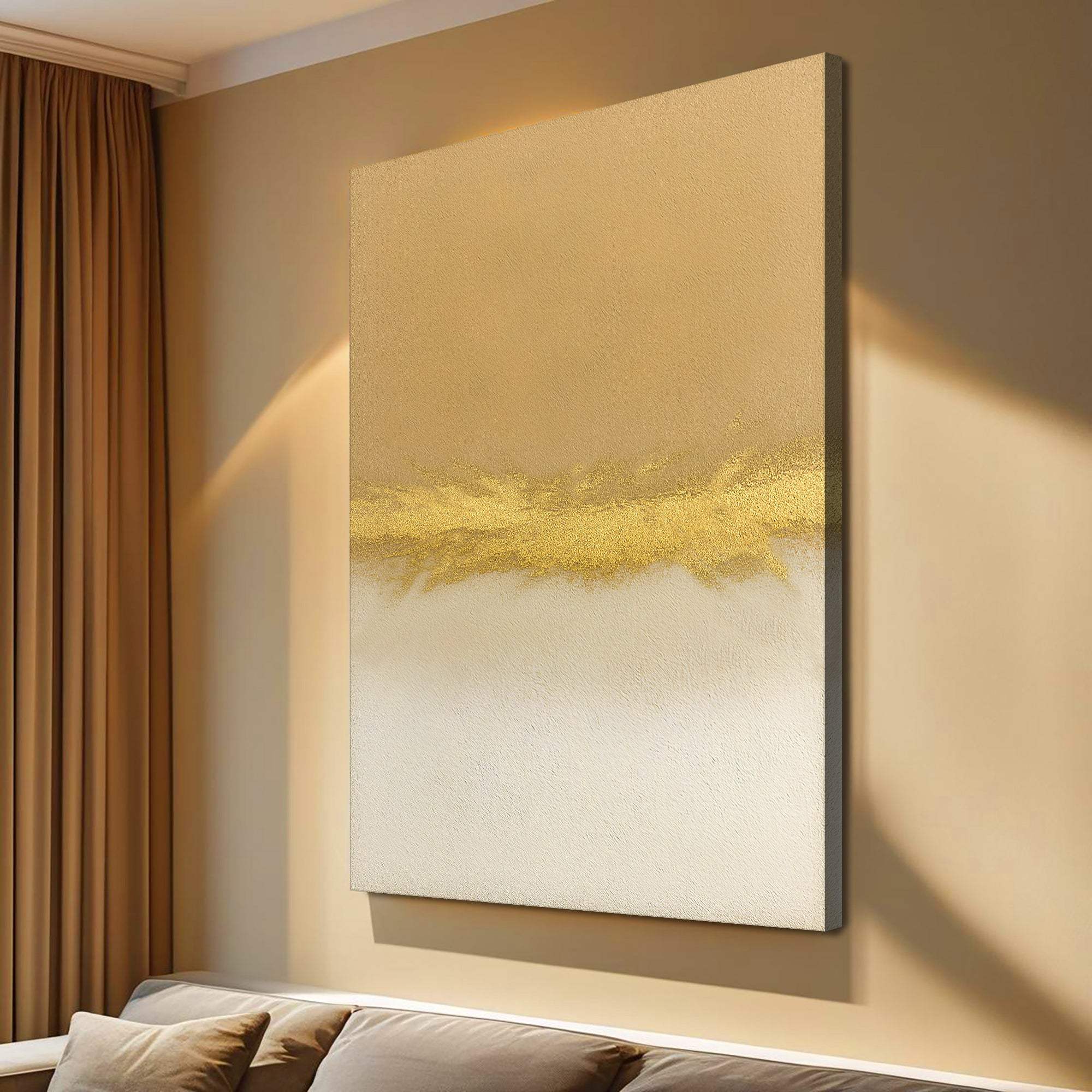 Minimalist White And Gold Wall Art - Image 2