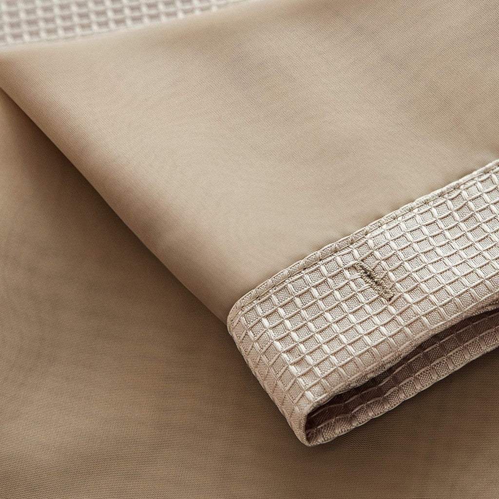 Mocha Sheer and Grid Shower Curtain and Liner Set - Image 5