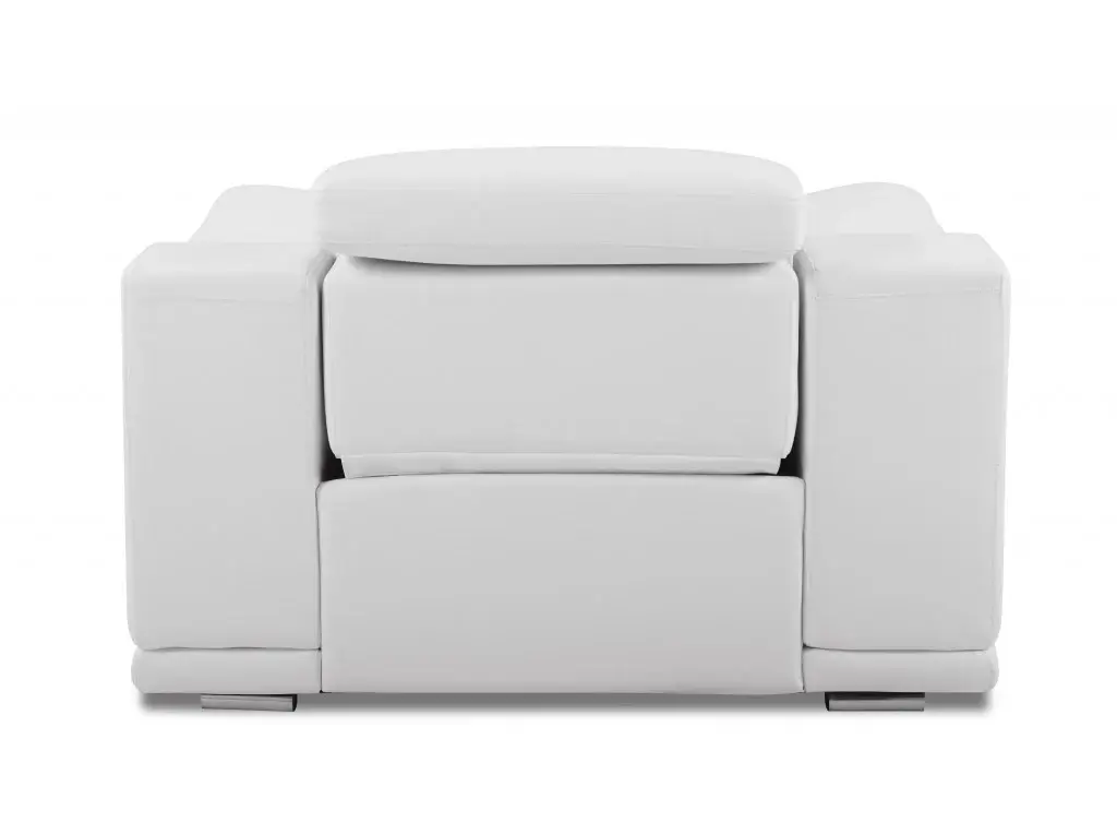 Mod Winter White Italian Leather Recliner Chair - Image 3