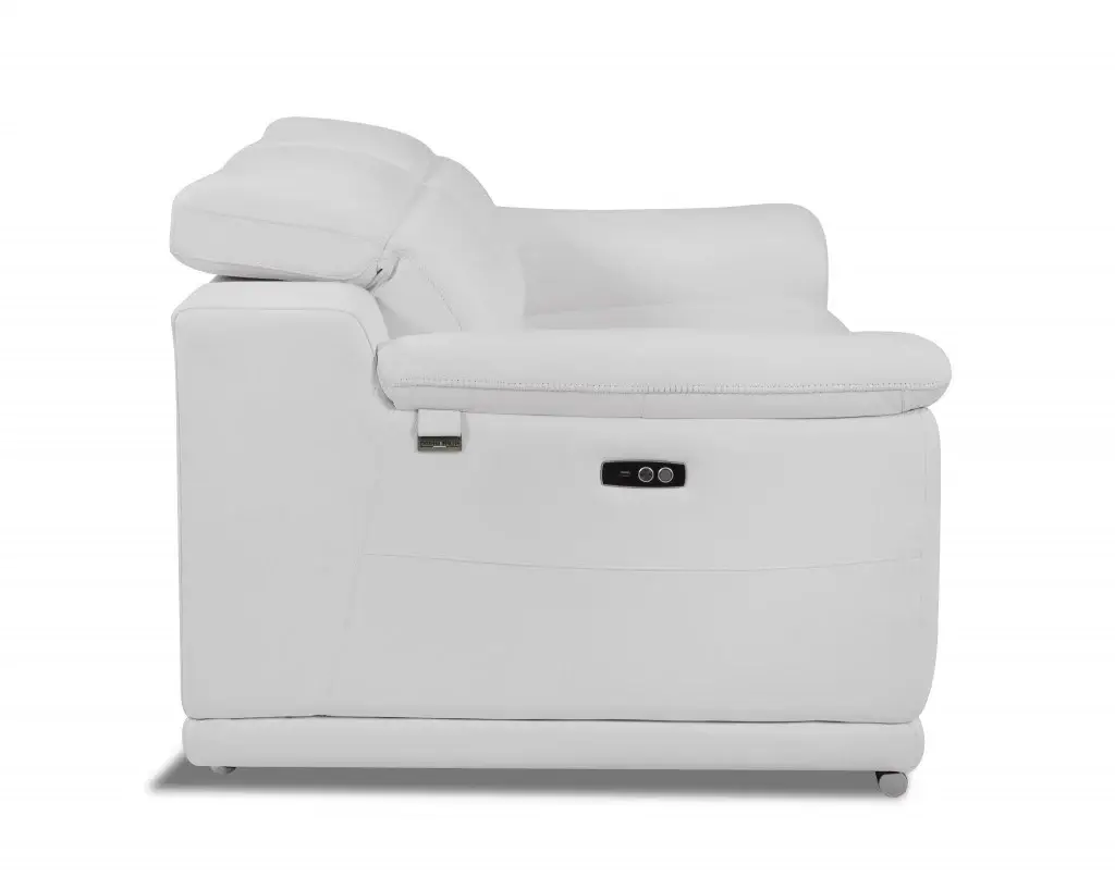 Mod Winter White Italian Leather Recliner Chair - Image 4