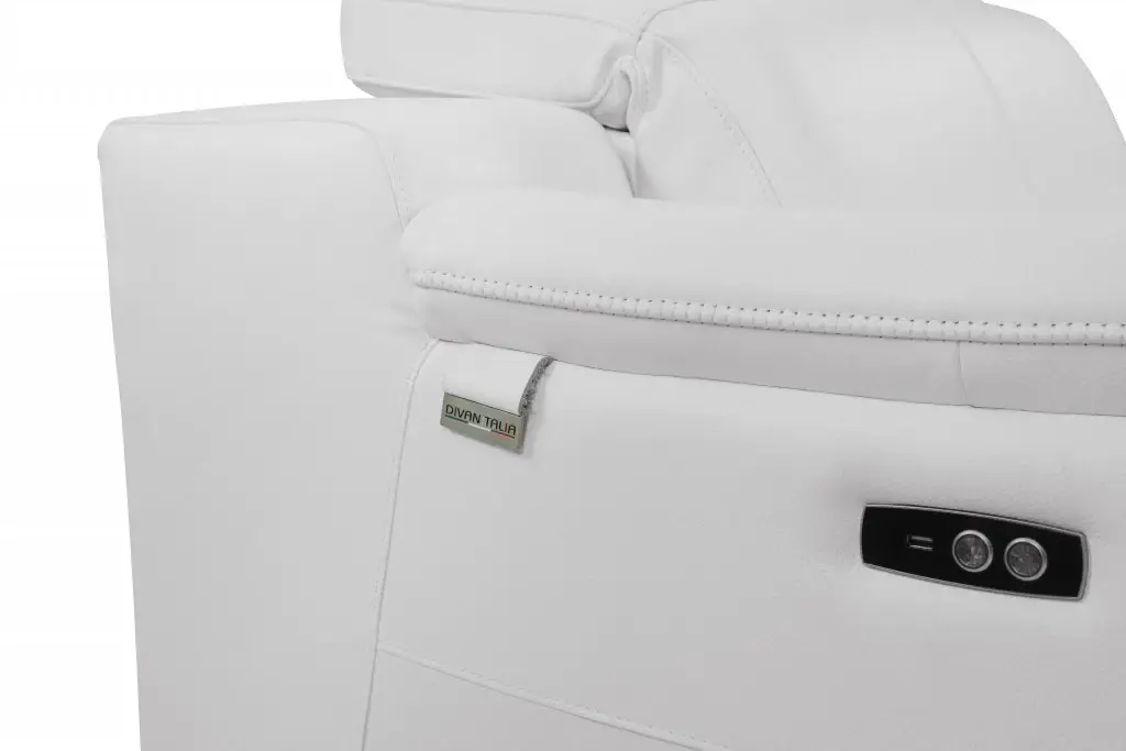Mod Winter White Italian Leather Recliner Chair - Image 6