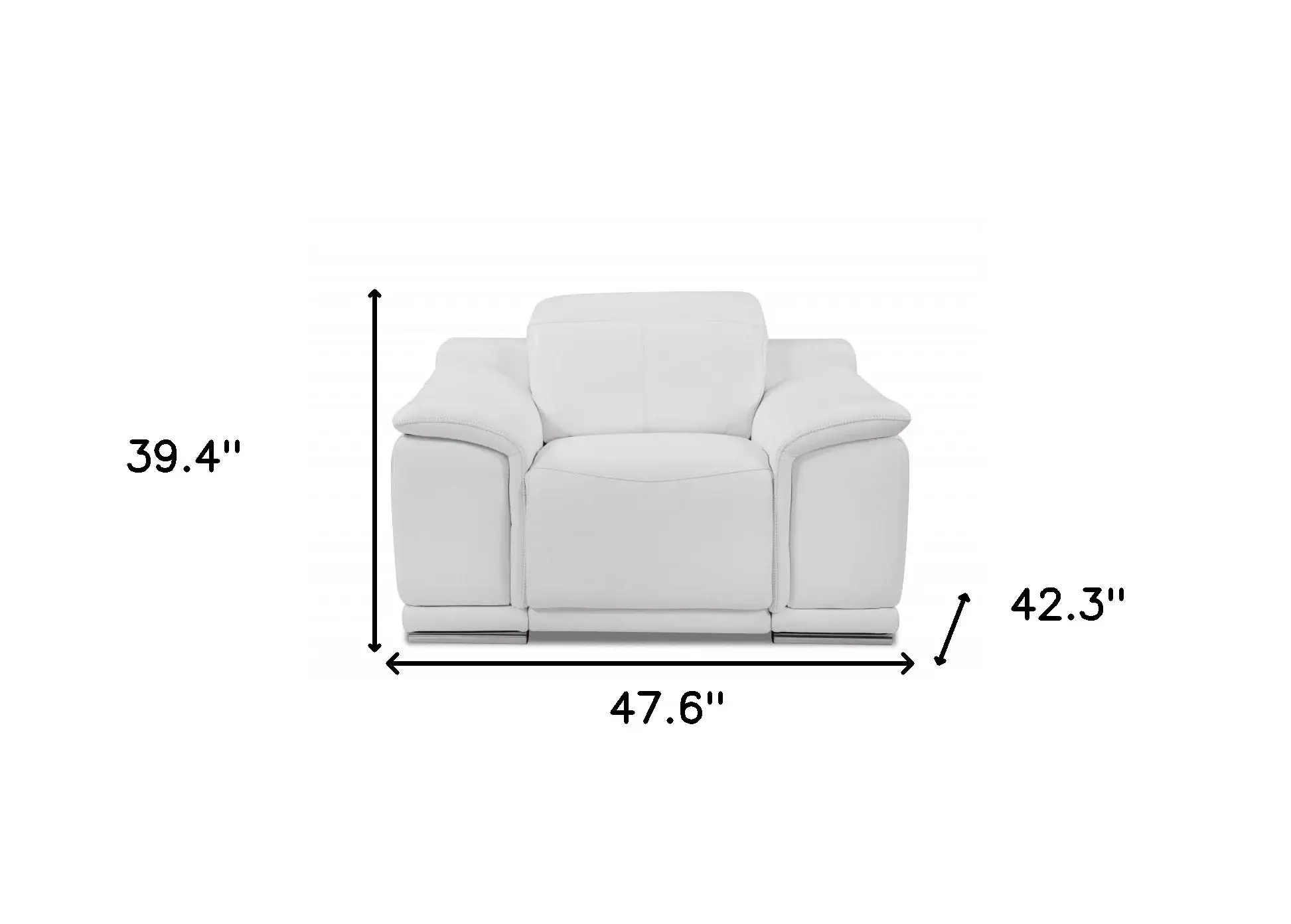 Mod Winter White Italian Leather Recliner Chair - Image 7