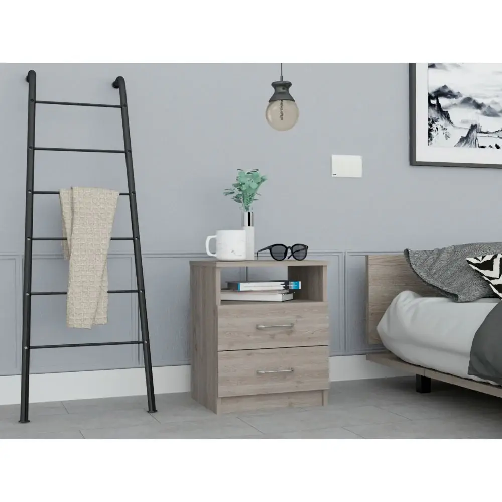Modern and Stylish Light Grey Particle Bedroom Nightstand - Image 4