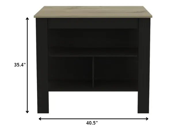 Modern Black Wengue and Light Oak Kitchen Island - Image 5
