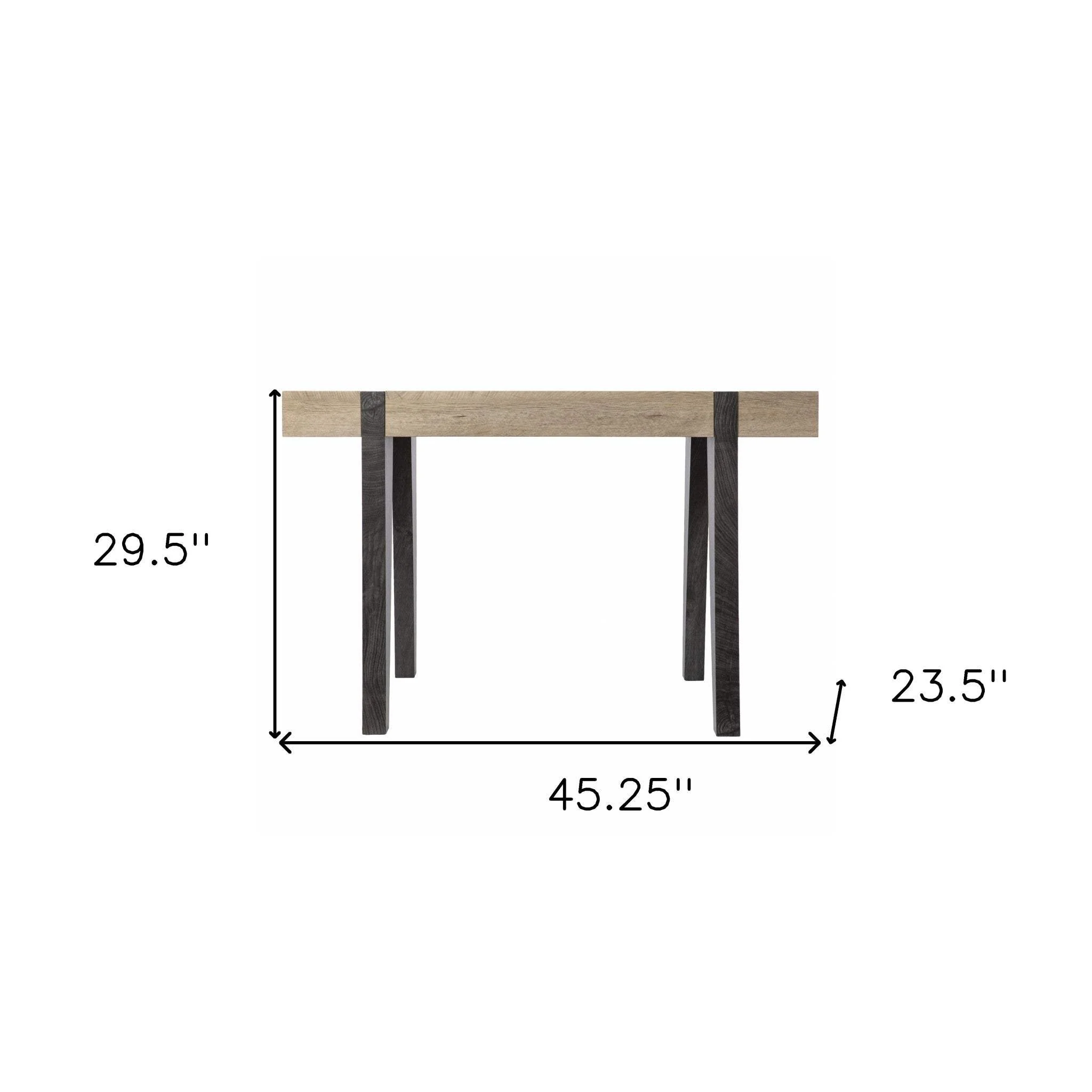 Modern Chunky Natural and Gray Wood Table Desk - Image 8