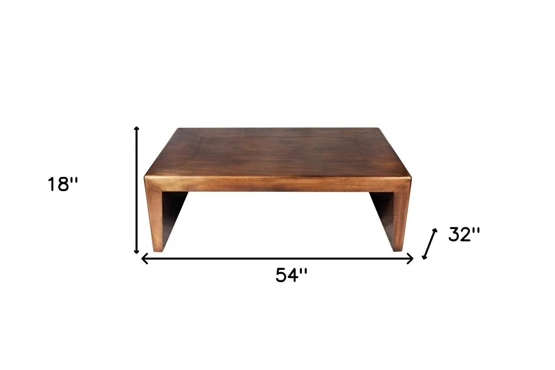 Modern Copper Tone Coffee Table - Image 6