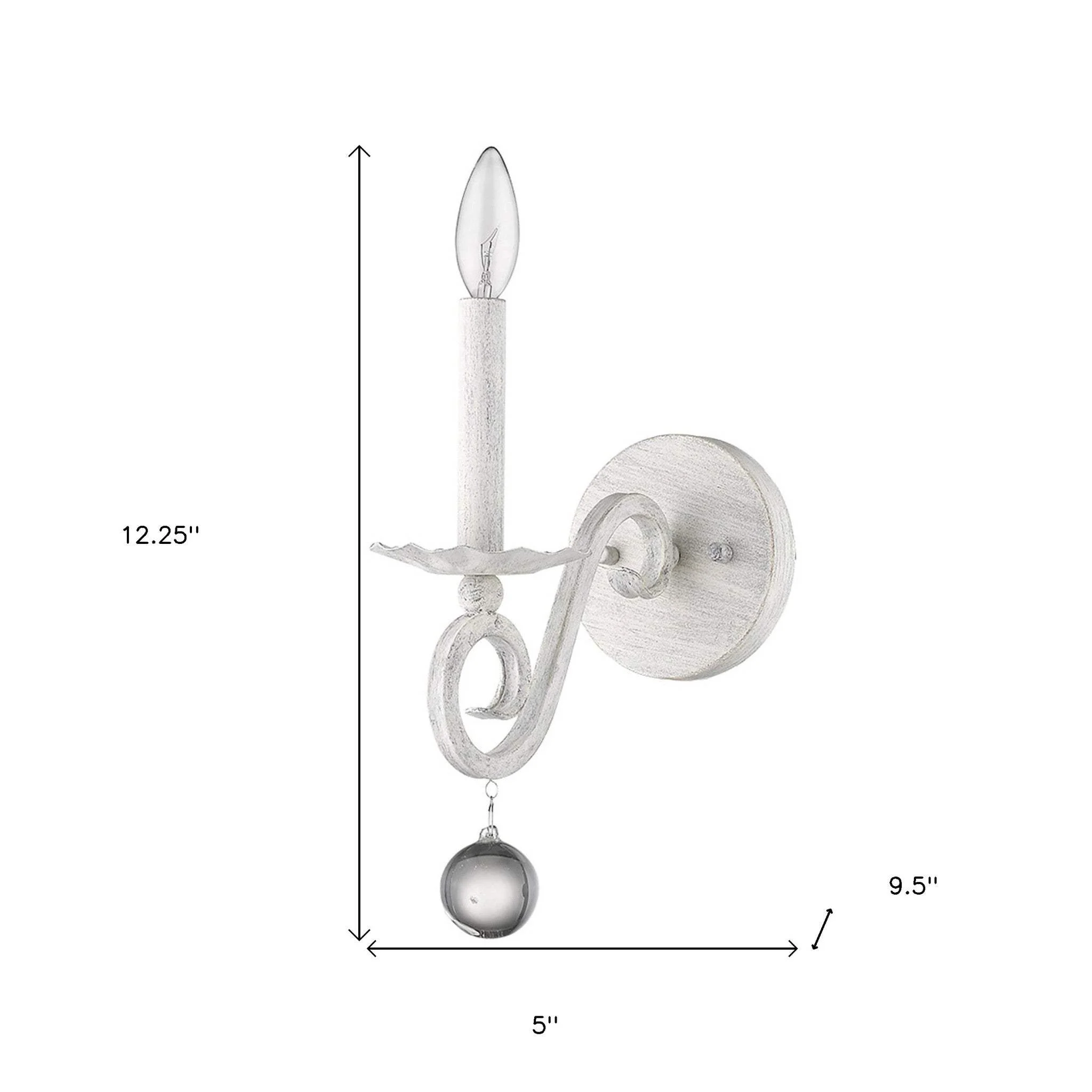 Modern Farmhouse Rustic White and Crystal Wall Sconce - Image 8