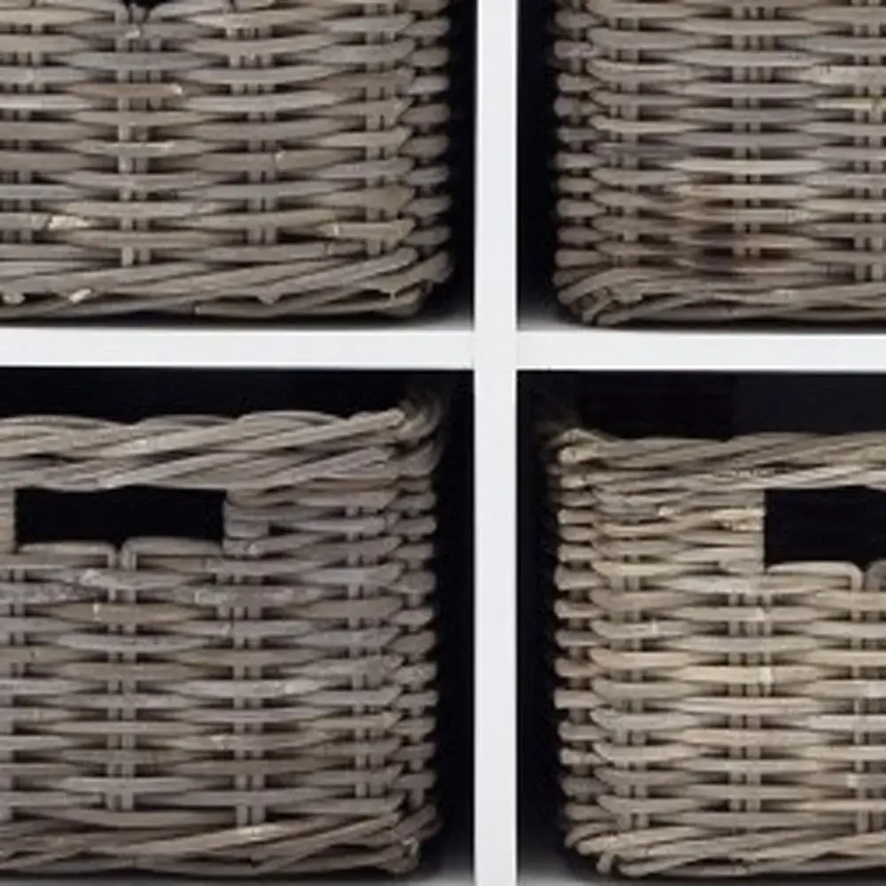Modern Farmhouse White Buffet With Baskets - Image 6