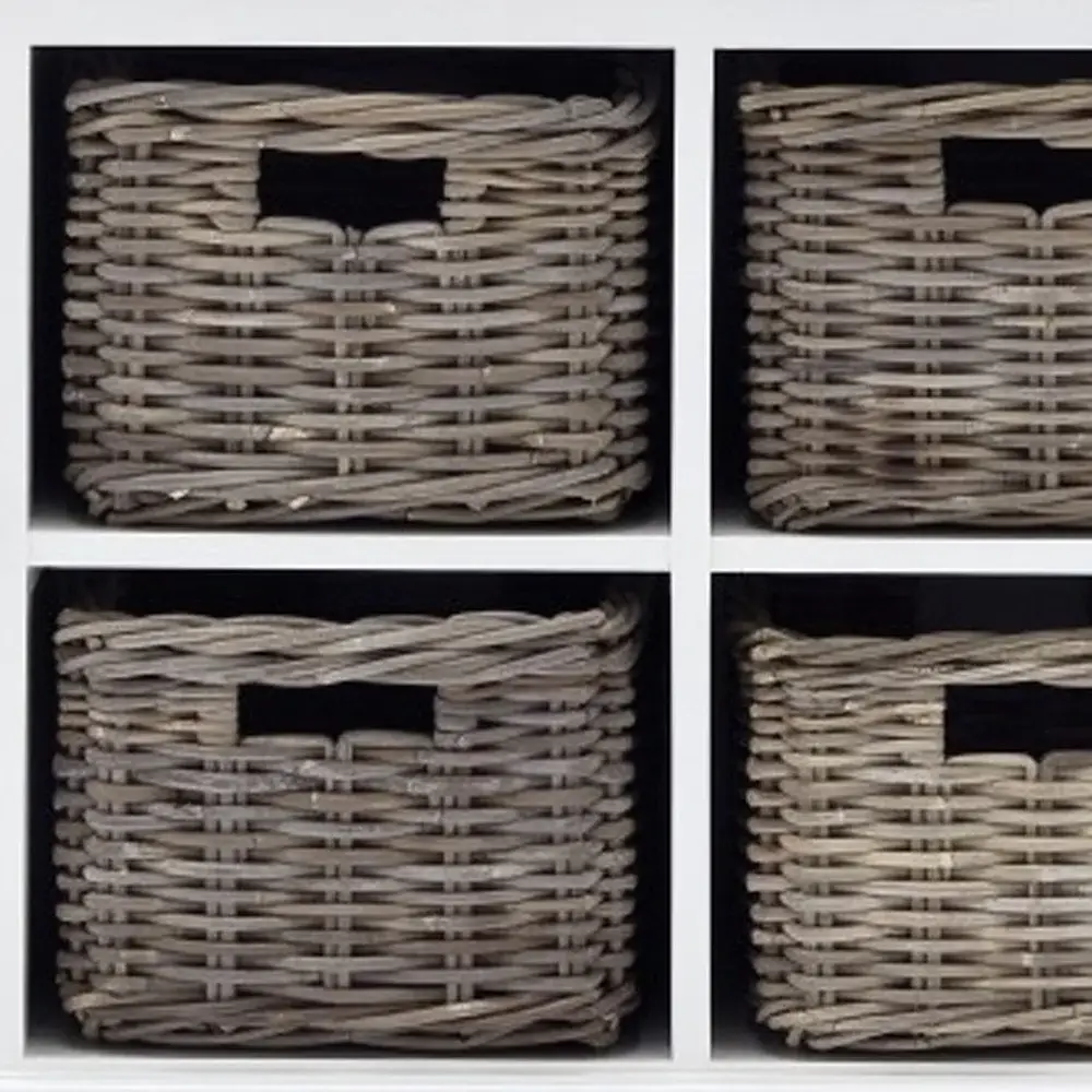 Modern Farmhouse White Buffet With Baskets - Image 8