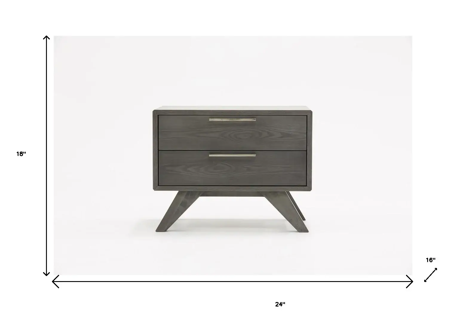 Modern Gray Wash Nightstand with Two Drawers - Image 6