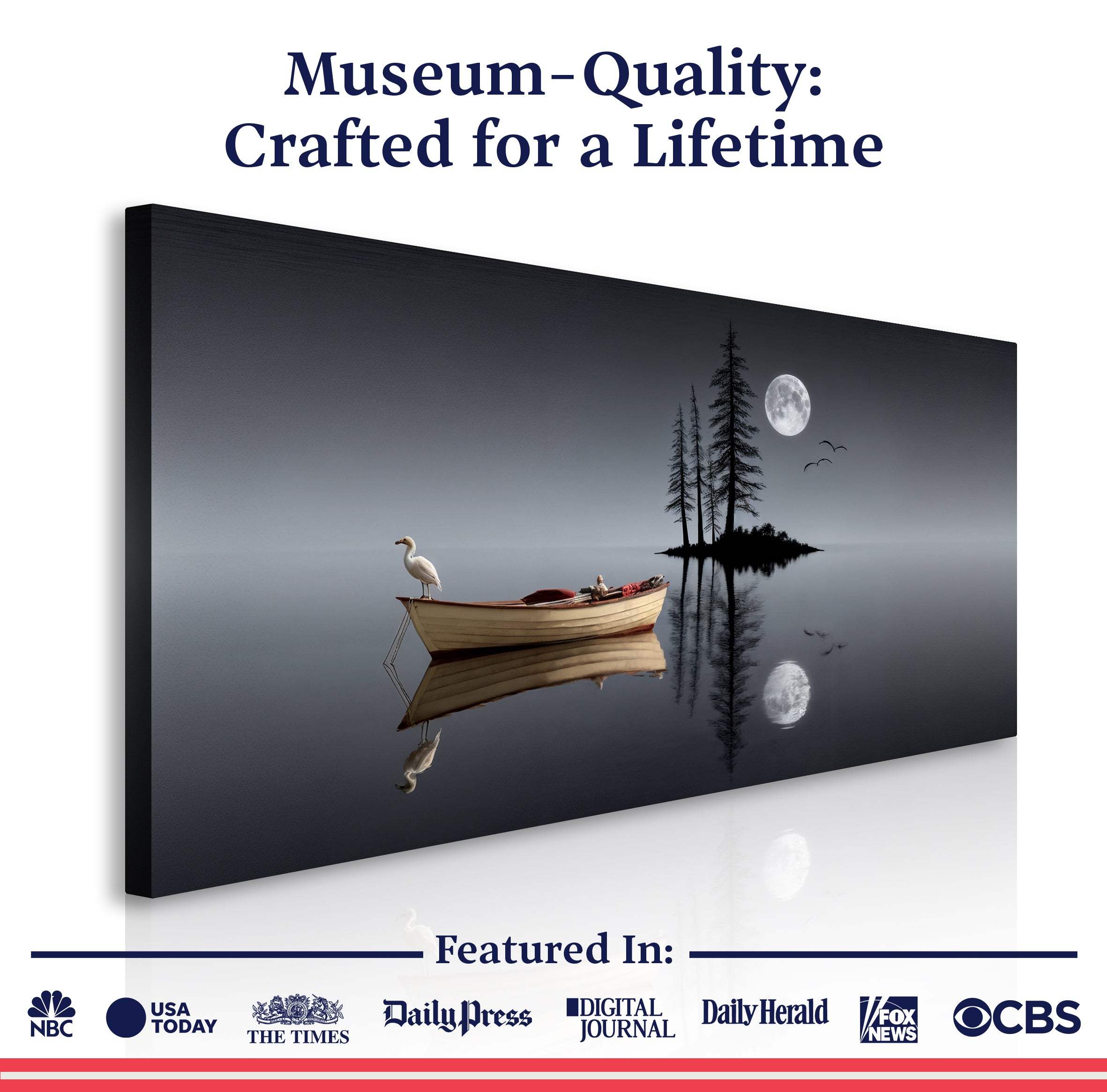 Modern Minimalist Night Lake Wall Art - Image 6