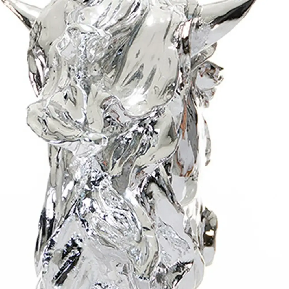 Modern Silver Horse Head Sculpture - Image 7