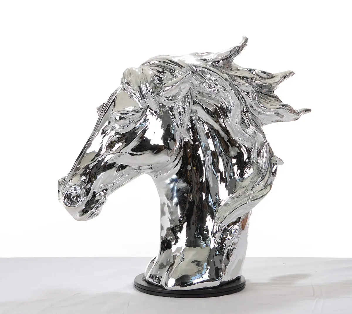 Modern Silver Horse Head Sculpture - Image 8