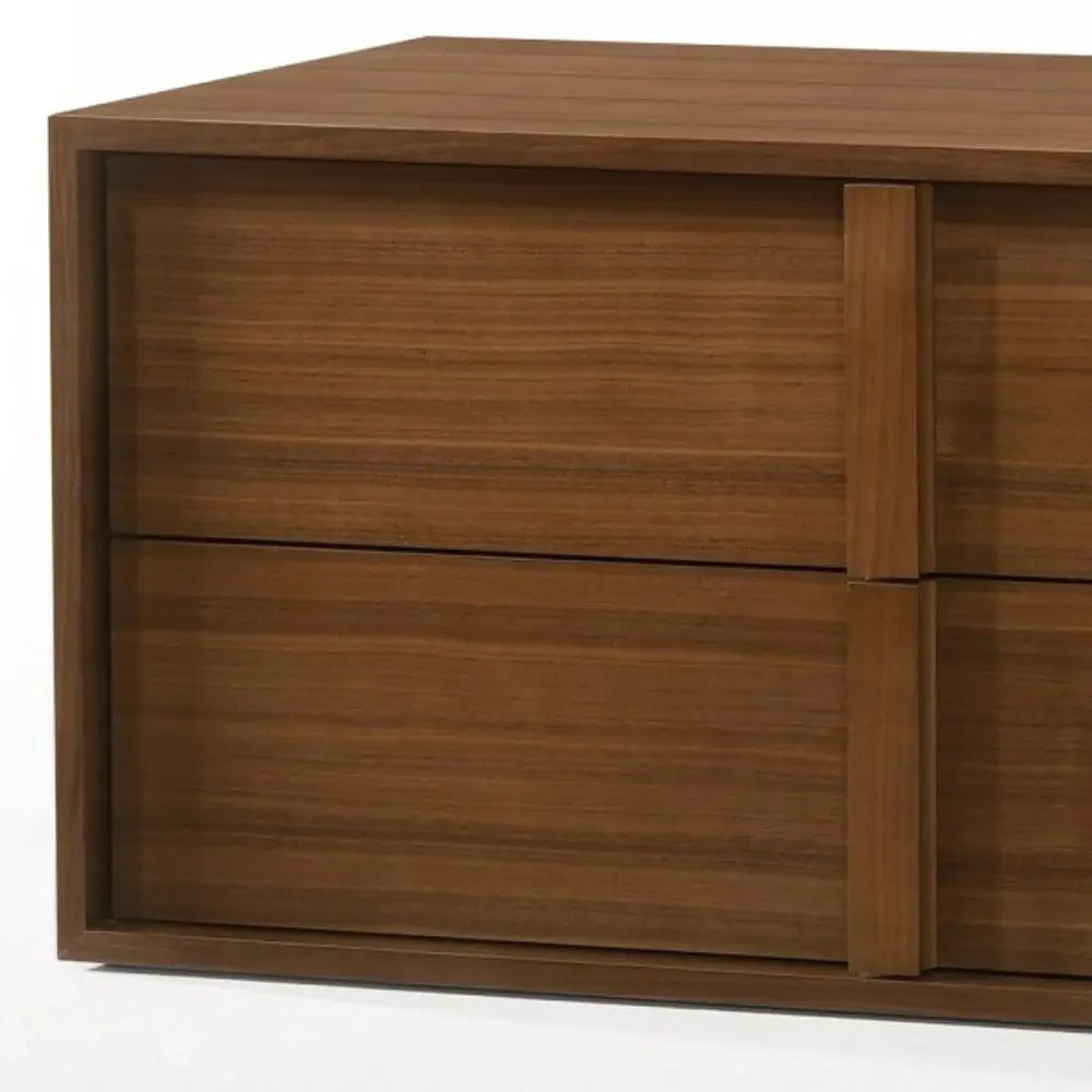 Modern Walnut Nightstand with Two Integrated Drawers - Image 3