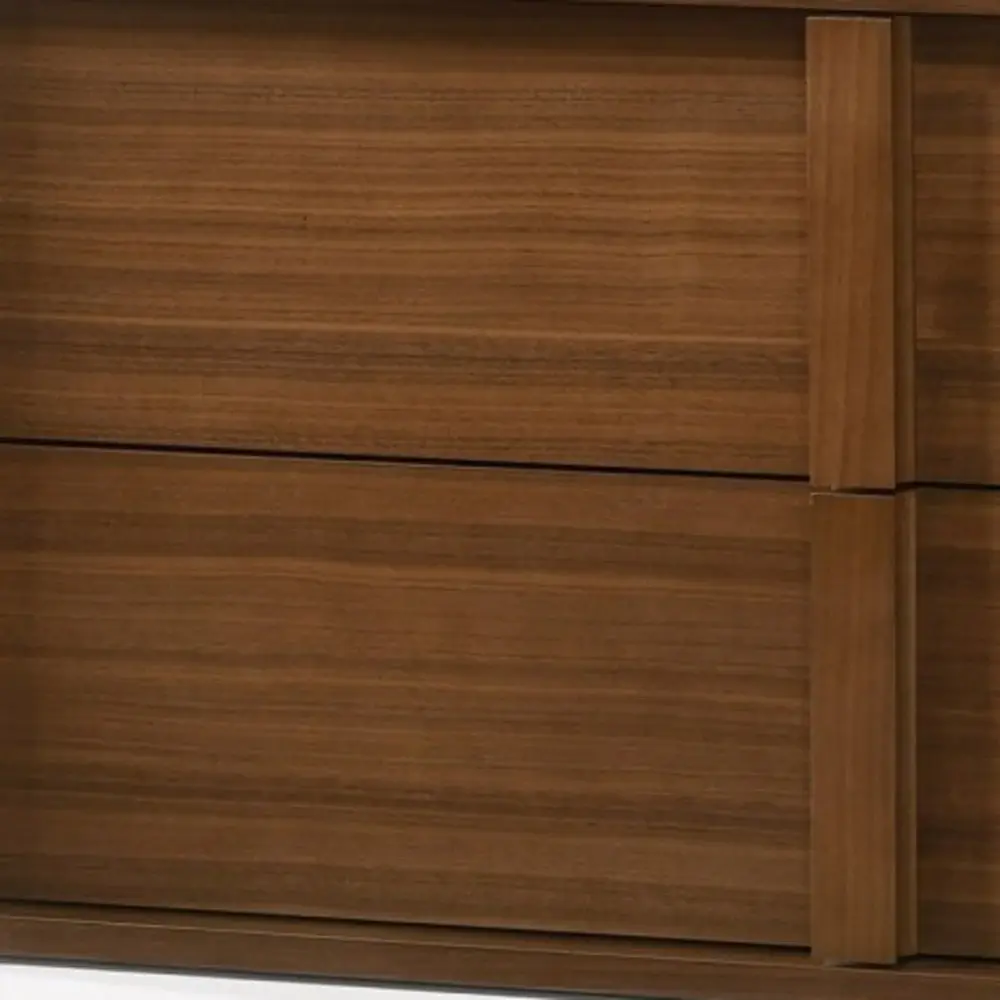 Modern Walnut Nightstand with Two Integrated Drawers - Image 4