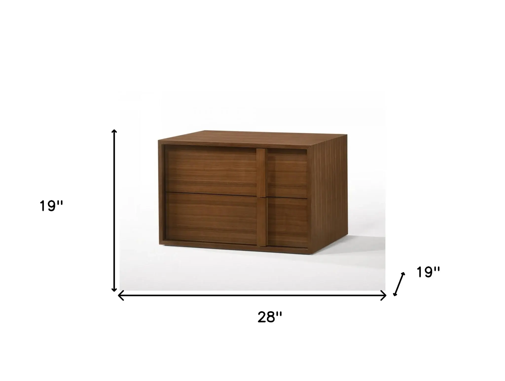 Modern Walnut Nightstand with Two Integrated Drawers - Image 5