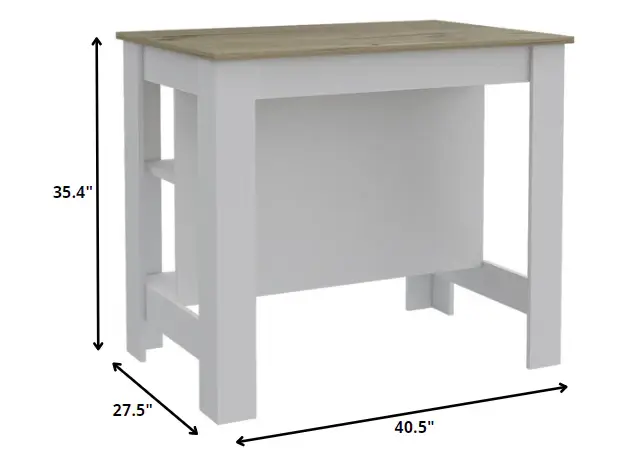 Modern White and Light Oak Kitchen Island - Image 6