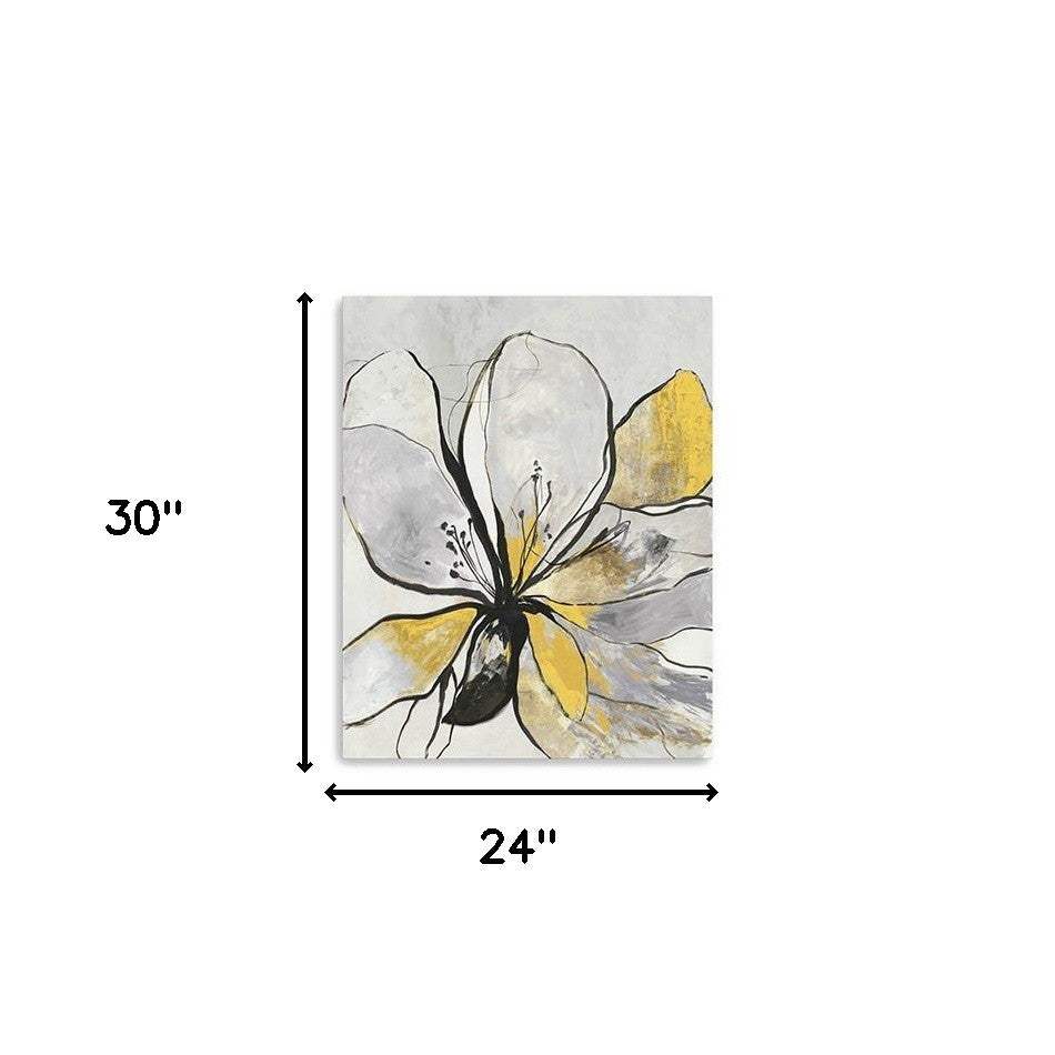 Modern Yellow And Black Flower In Bloom Unframed Print Wall Art - Image 5