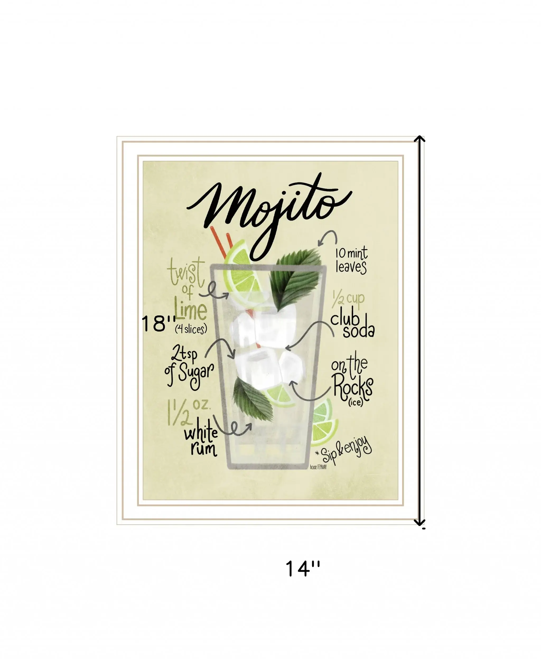 Mojito 2 White Framed Print Wall Art - Image 5