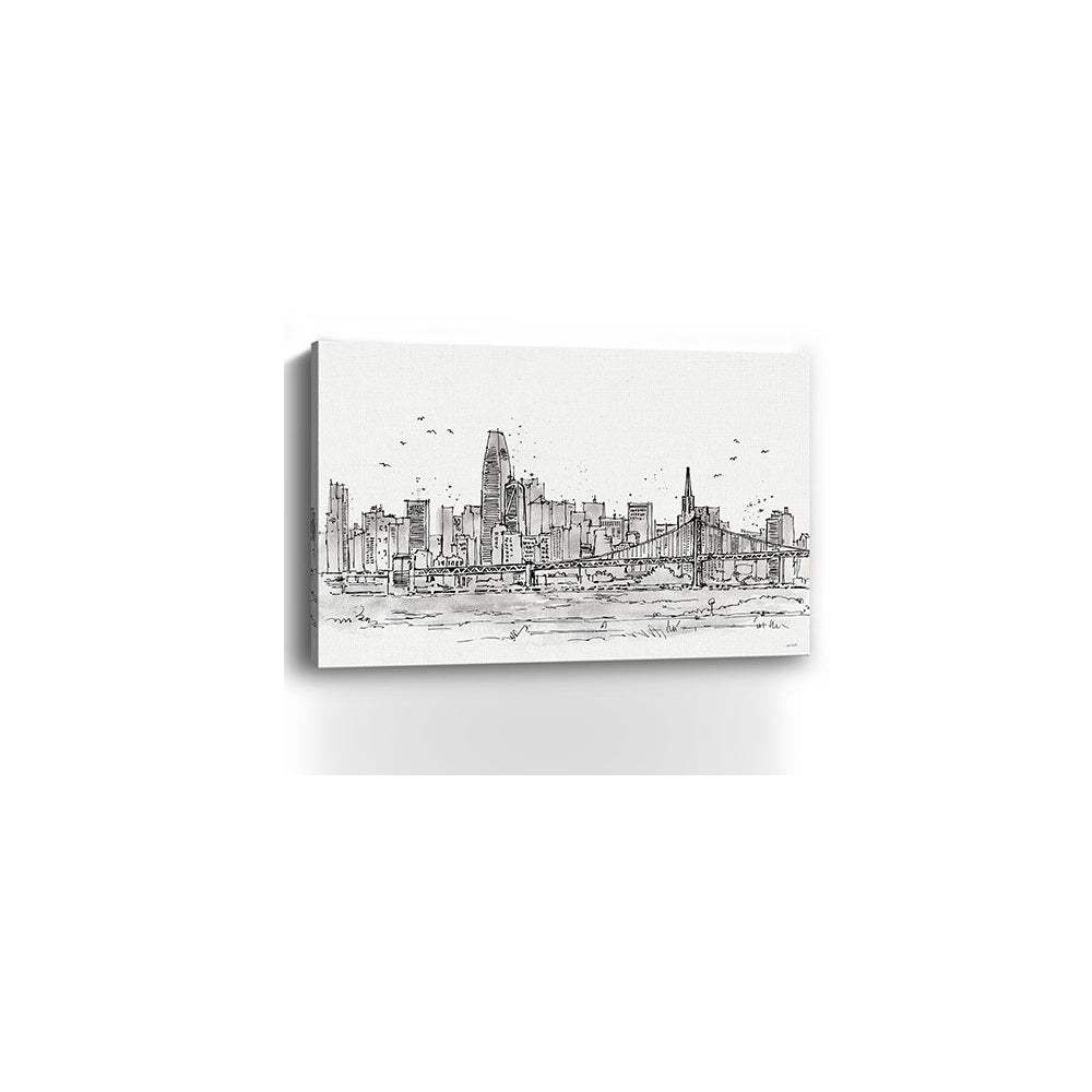 Monochrome City Skyline Sketch Unframed Print Wall Art - Image 6