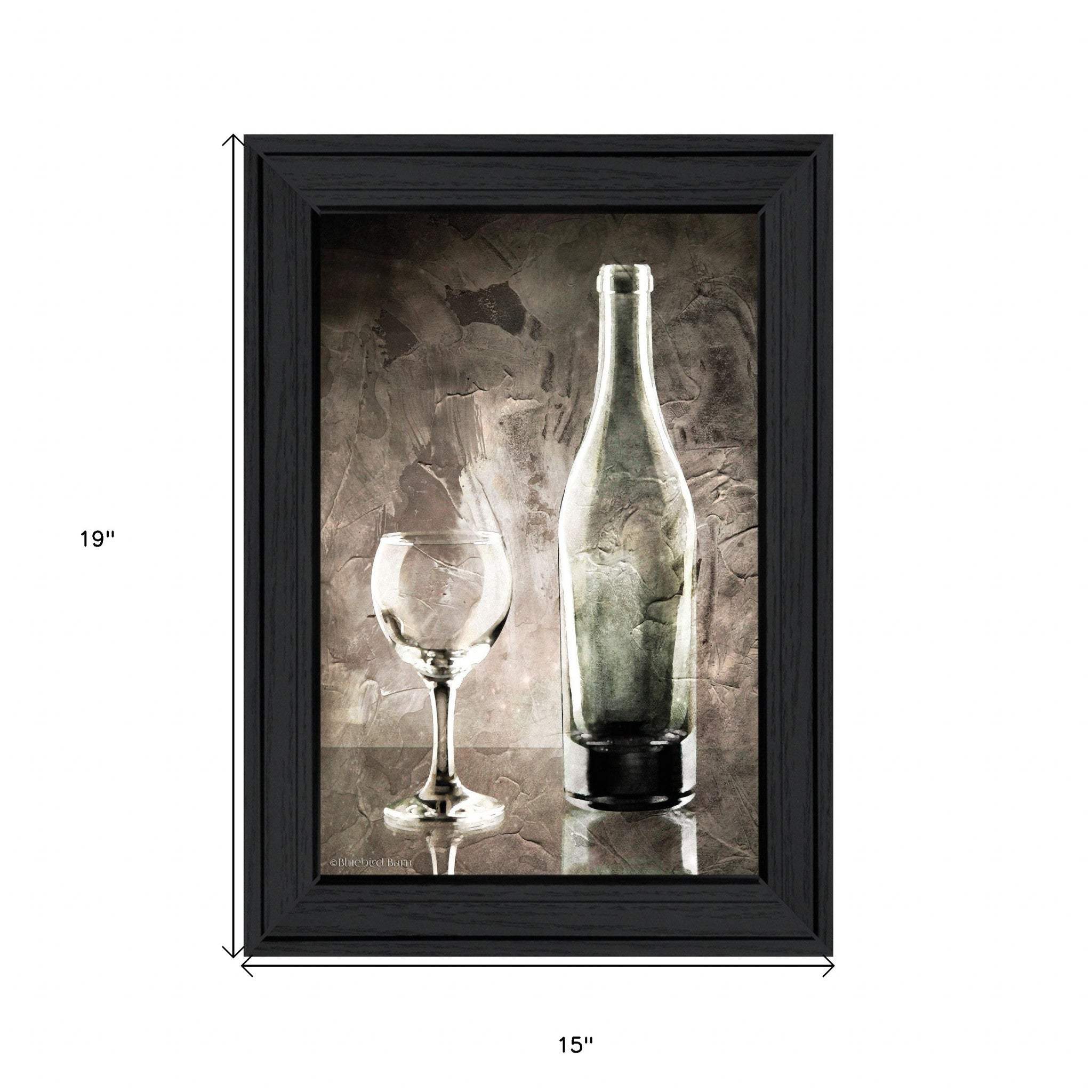 Moody Gray Wine Glass Still Life 2 Black Framed Print Wall Art - Image 5