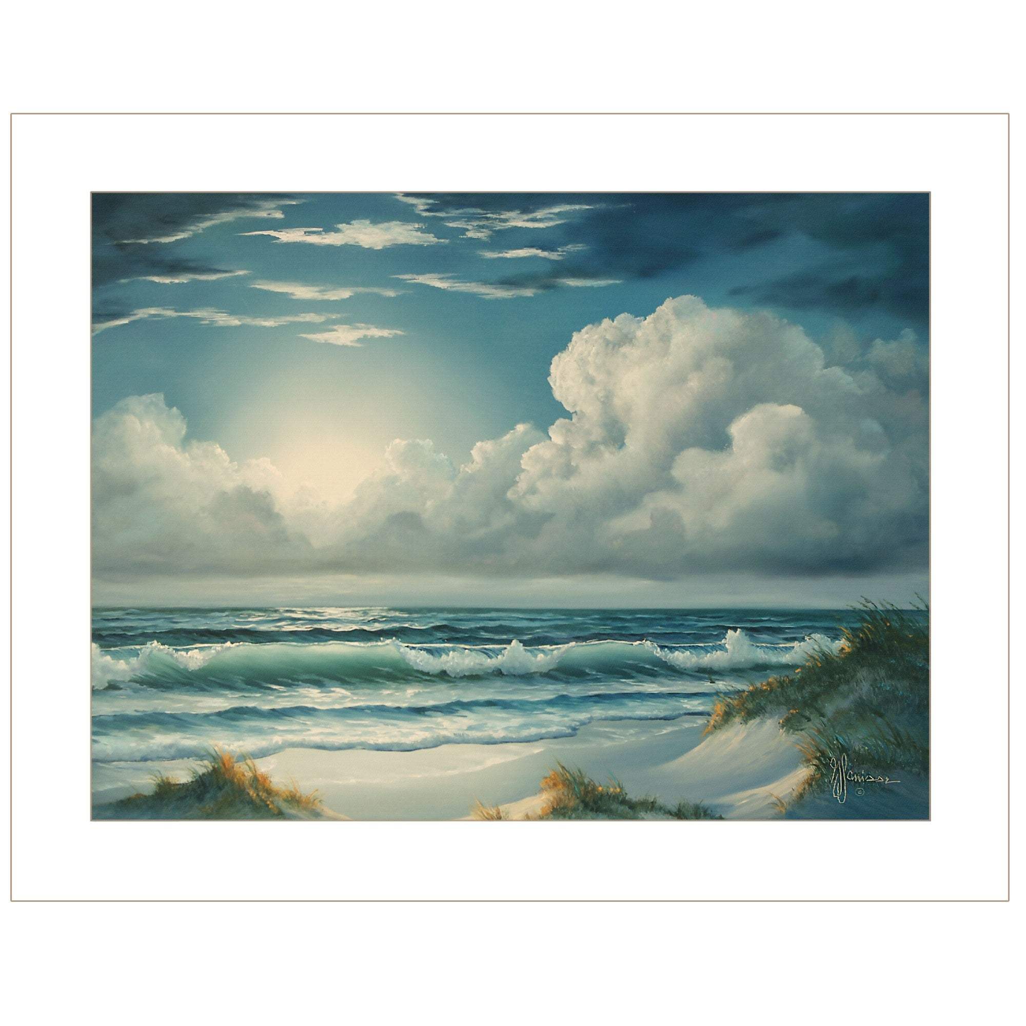 Moon Glow 1 White Framed Print Wall Art - Image 2