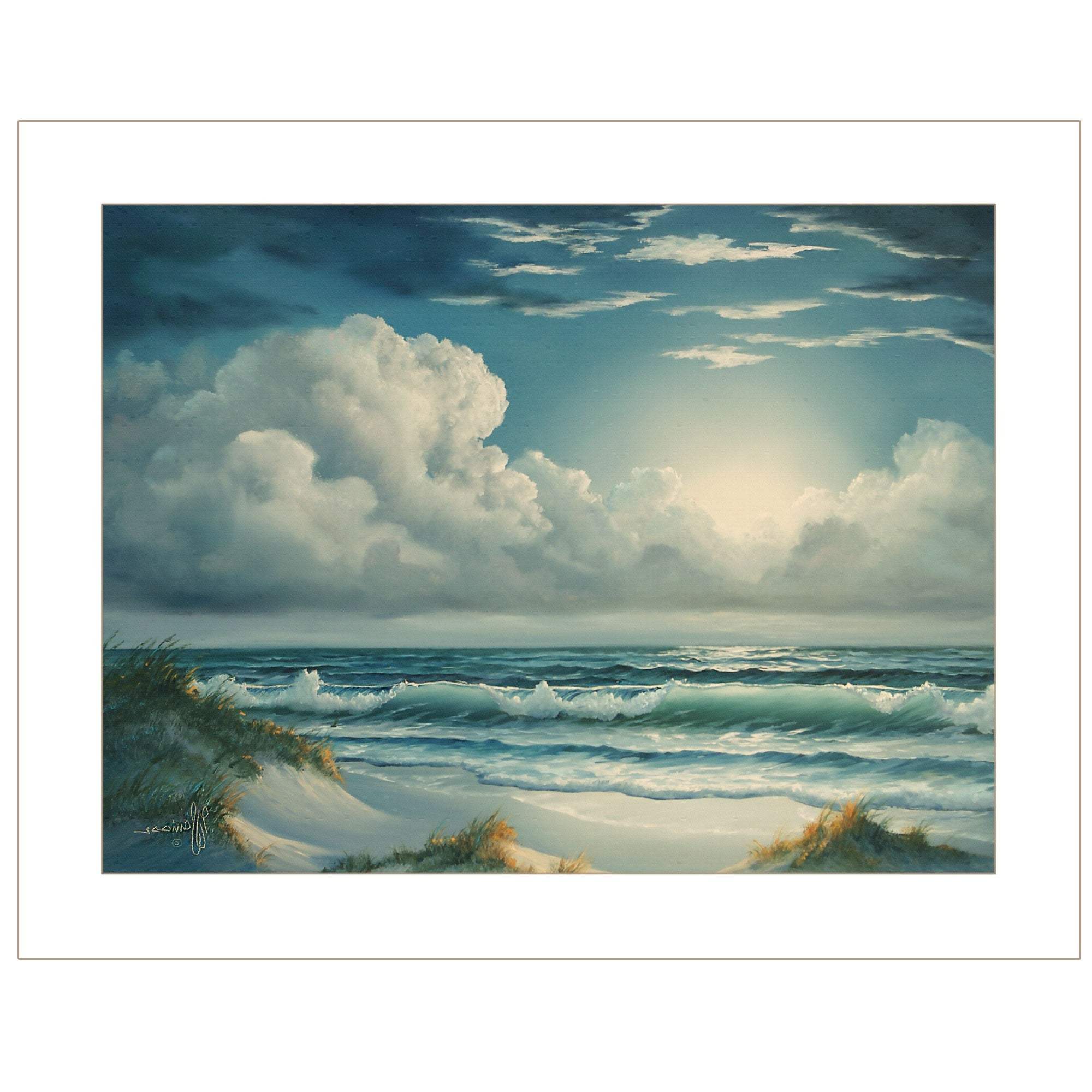 Moon Glow 1 White Framed Print Wall Art - Image 3