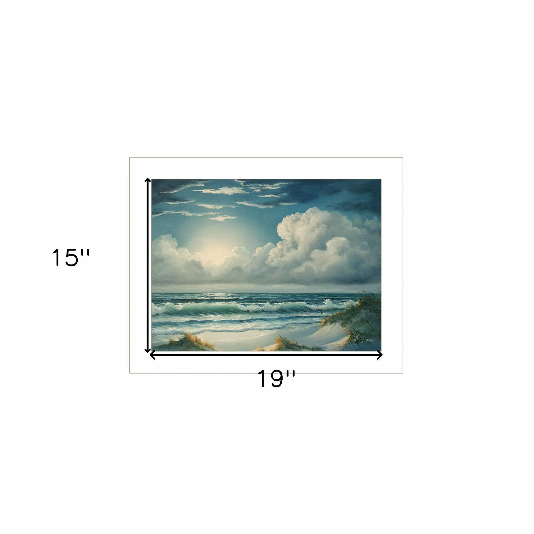 Moon Glow 1 White Framed Print Wall Art - Image 6
