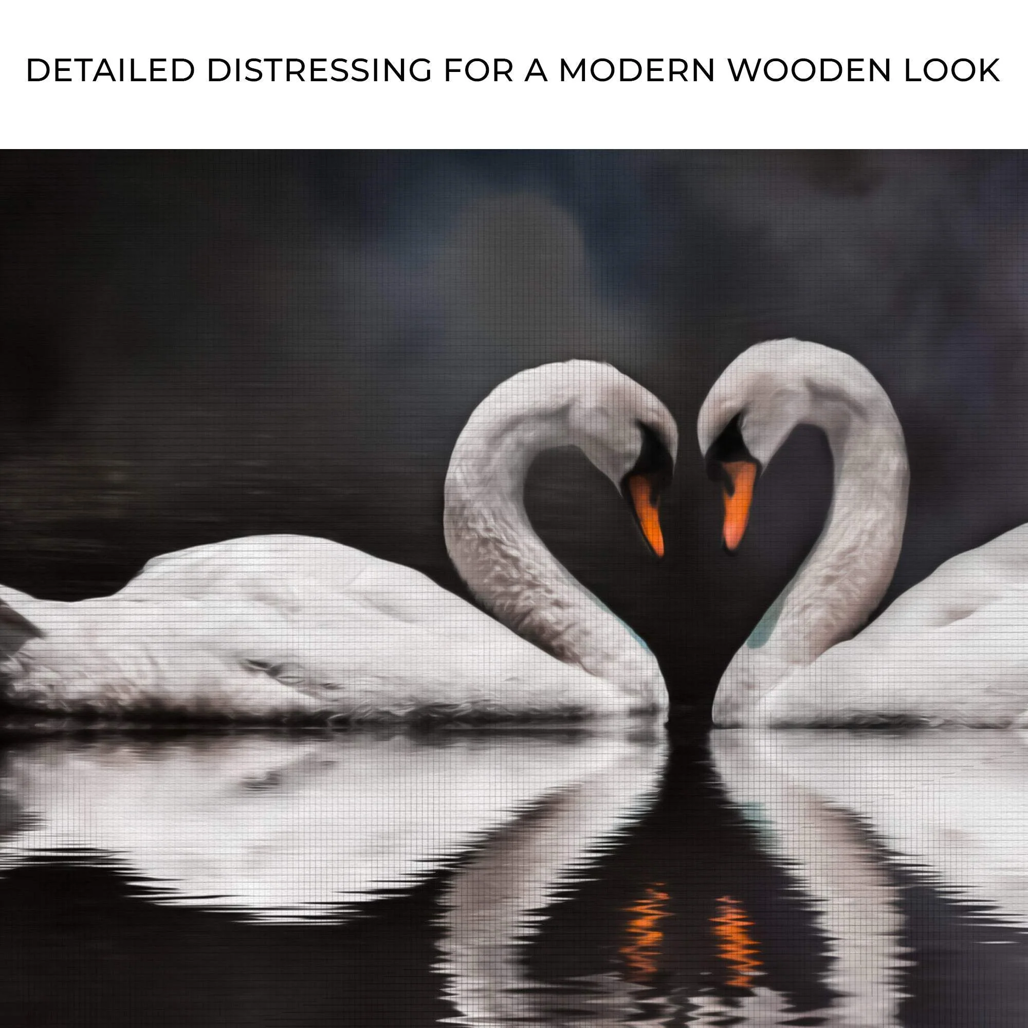 Moonlit Romantic Swan Canvas Wall Art - Image 4