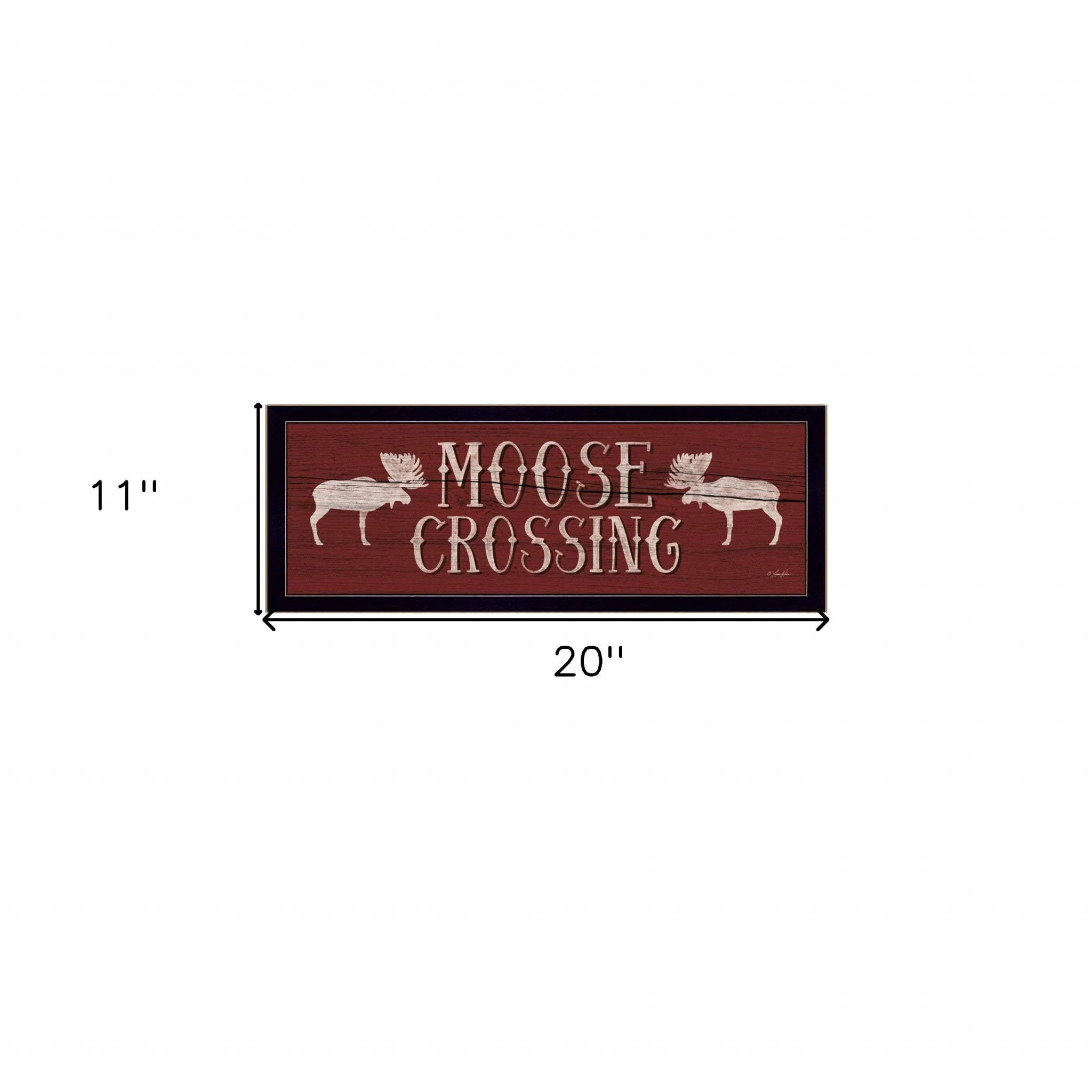 Moose Crossing Black Framed Print Wall Art - Image 4