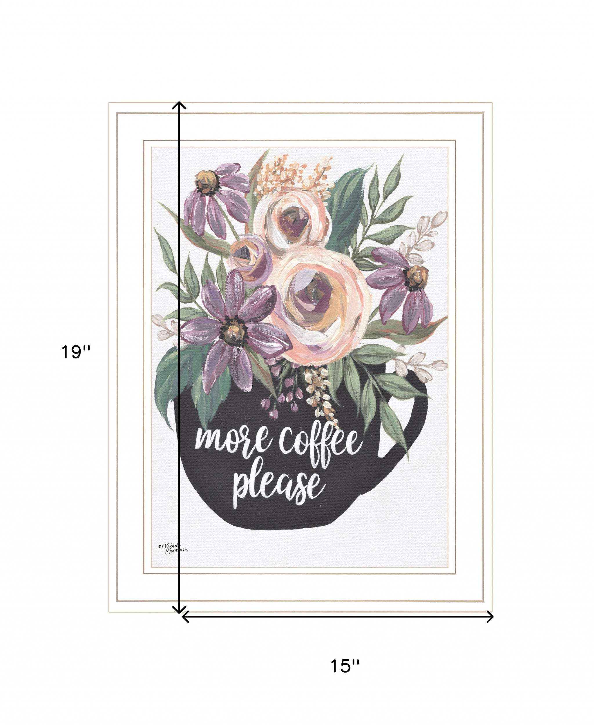 More Coffee Please 1 White Framed Print Kitchen Wall Art - Image 6