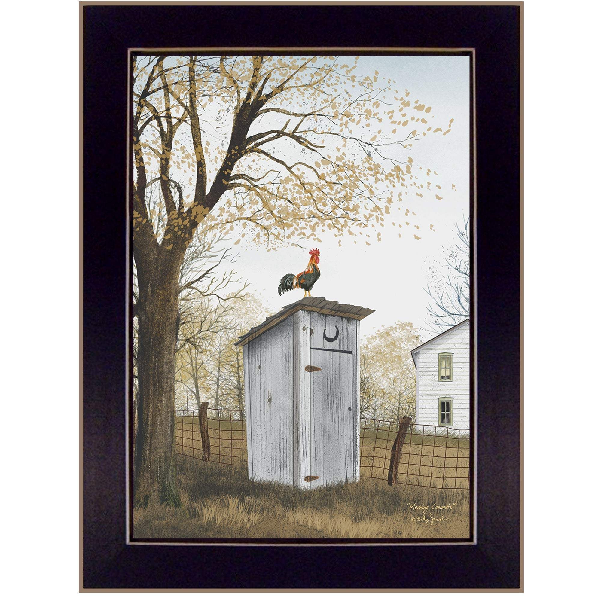Morning Commute Outhouse Black Framed Print Wall Art - Image 2