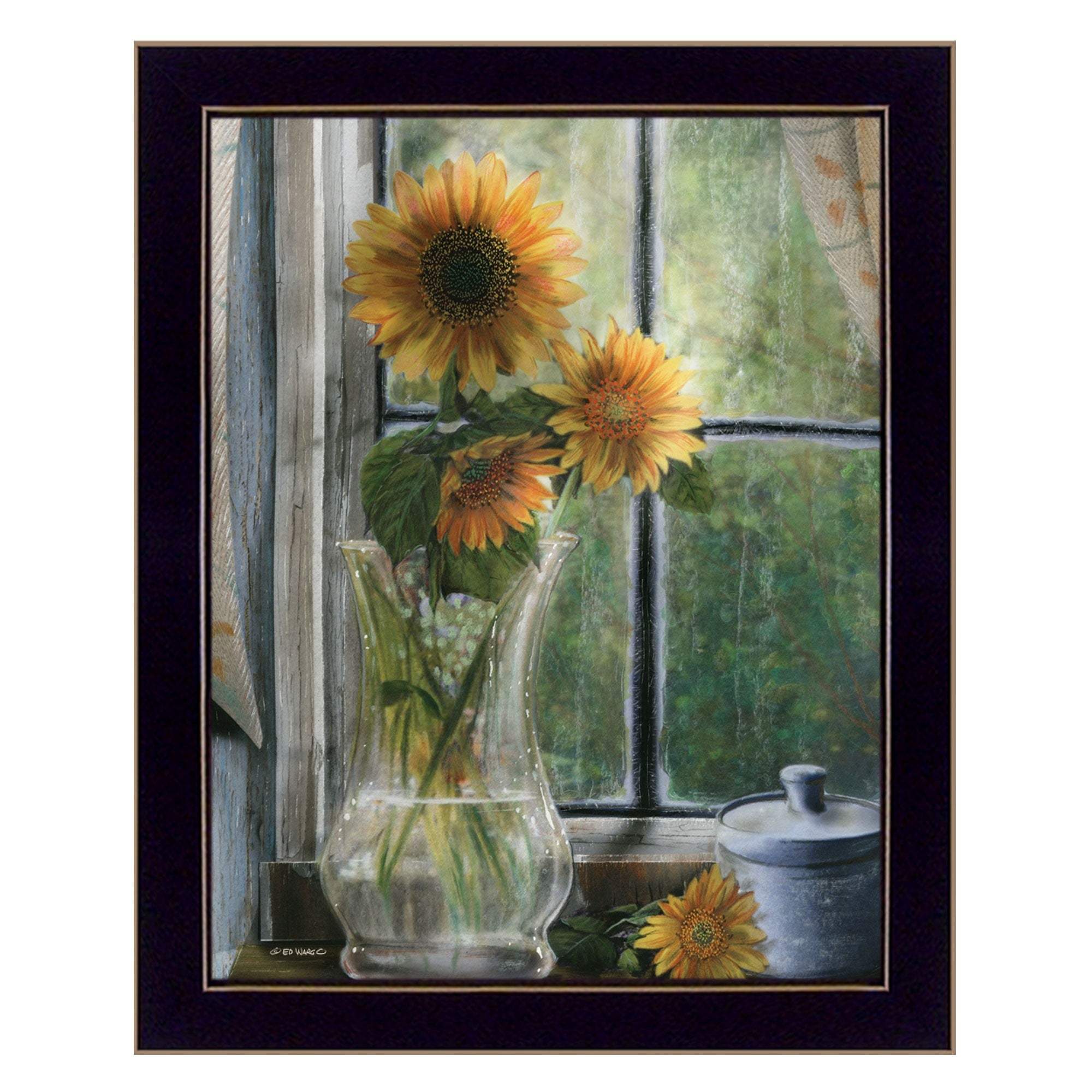 Morning Flower 1 Black Framed Print Wall Art - Image 2