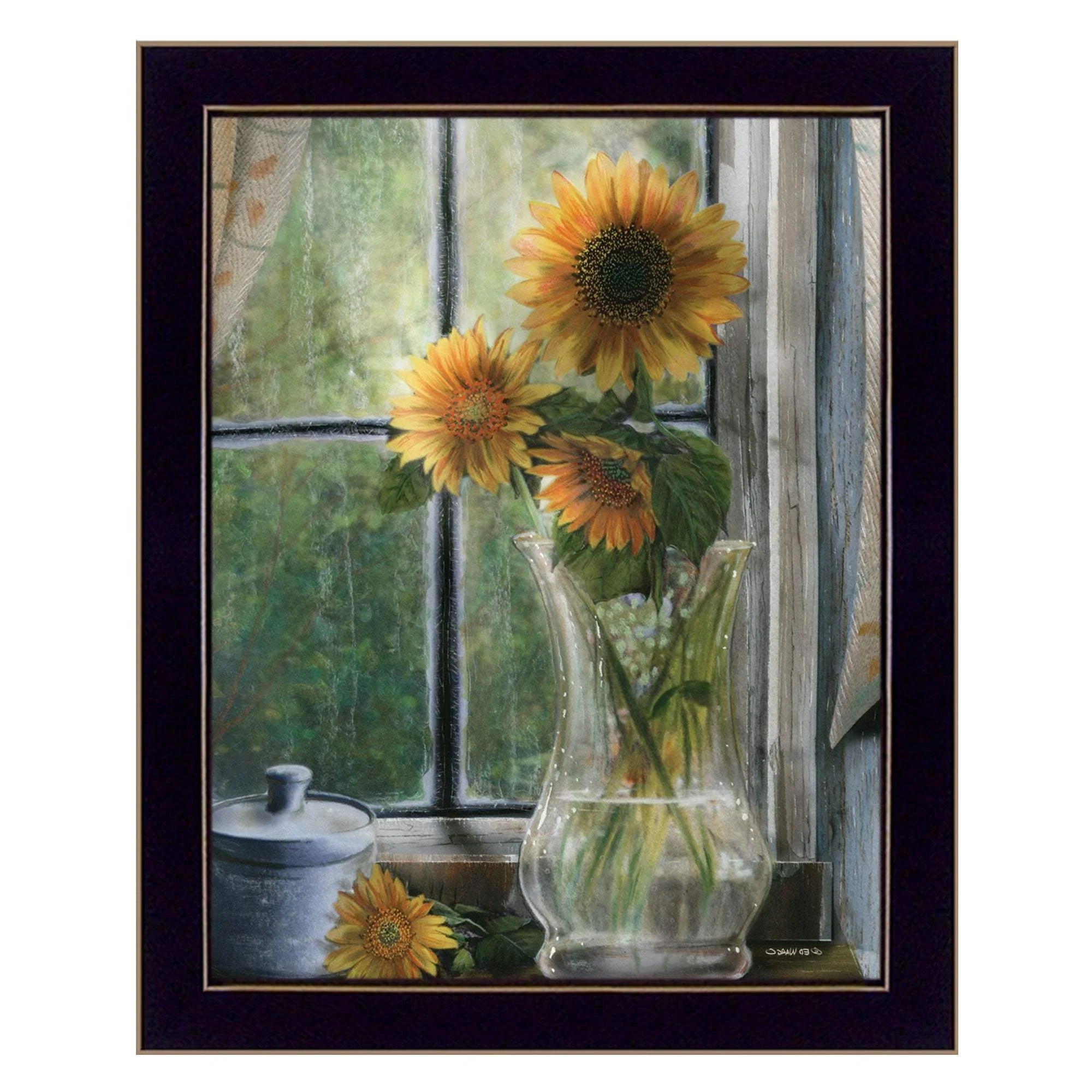 Morning Flower 1 Black Framed Print Wall Art - Image 3