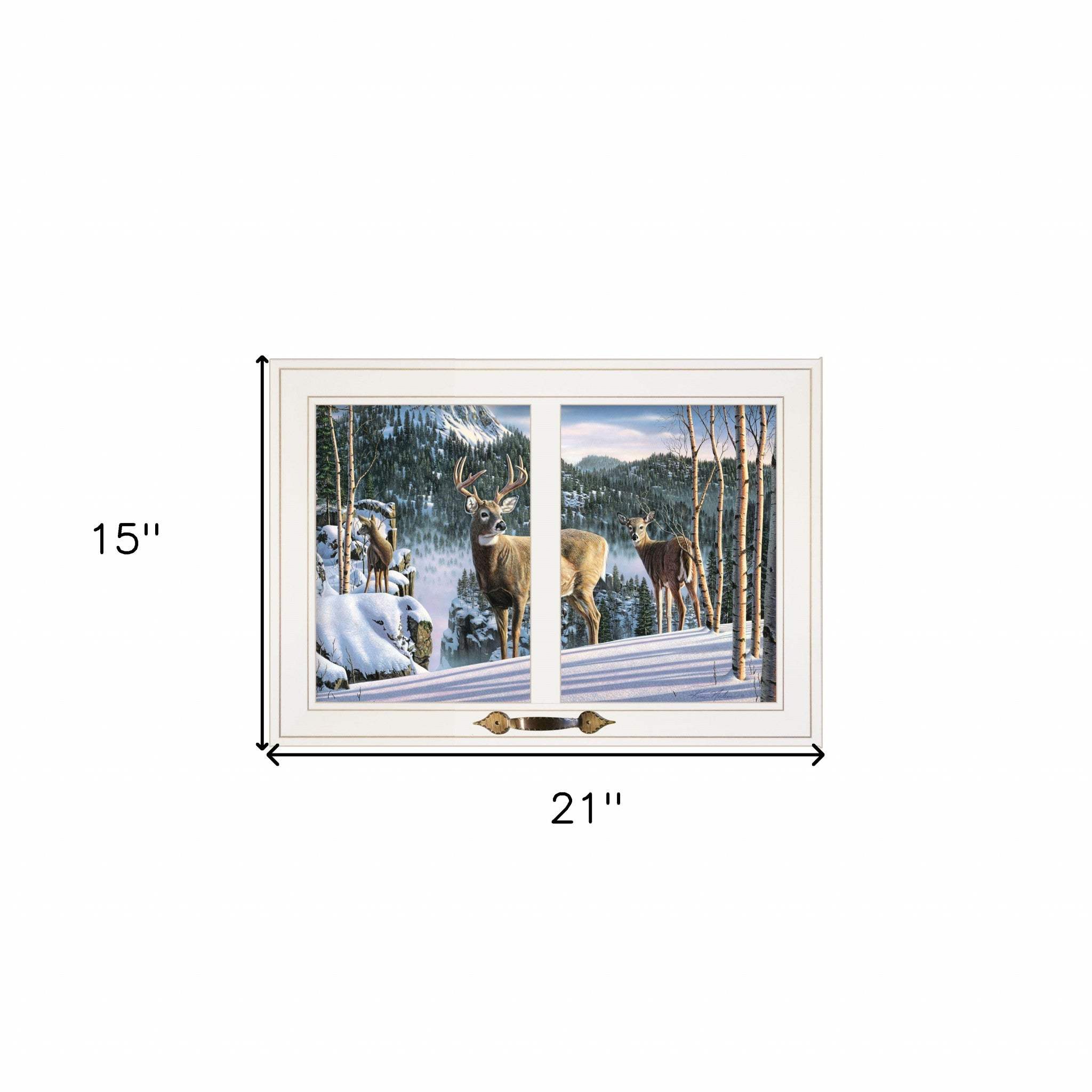 Morning View Deer 3 White Framed Print Wall Art - Image 5