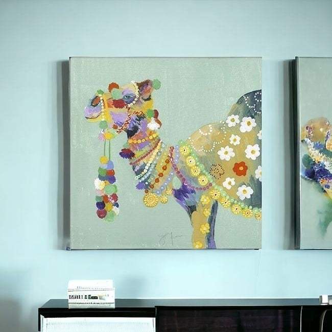 Moroccan Party Camel Unframed Print Wall Art - Image 2