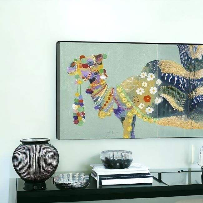 Moroccan Party Camel Unframed Print Wall Art - Image 3