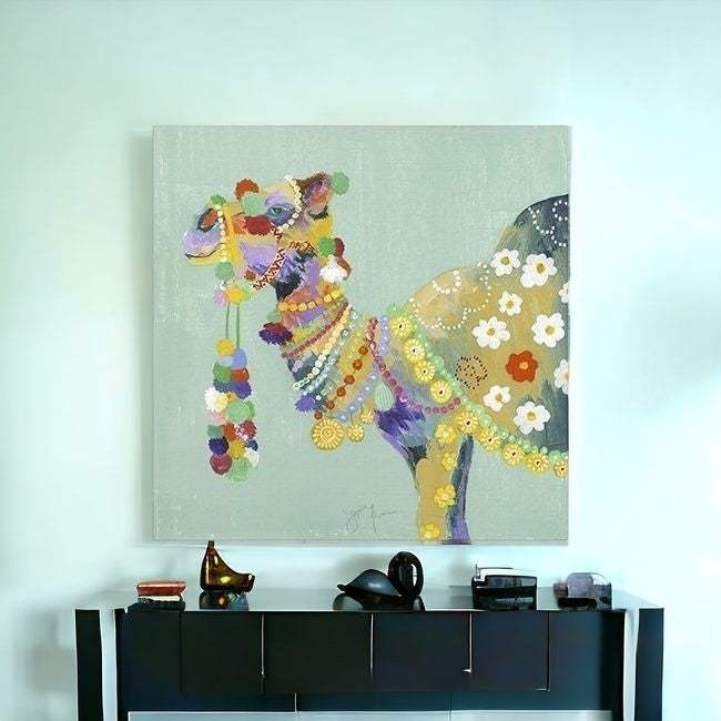 Moroccan Party Camel Unframed Print Wall Art - Image 2