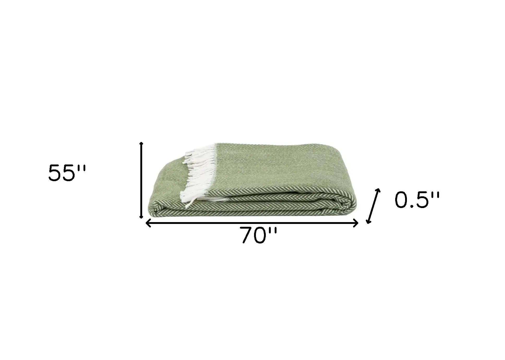 Moss Green and White Dreamy Soft Herringbone Throw Blanket - Image 5