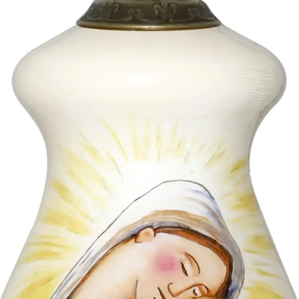 Mother Mary with Baby Hand Painted Mouth Blown Glass Ornament - Image 4