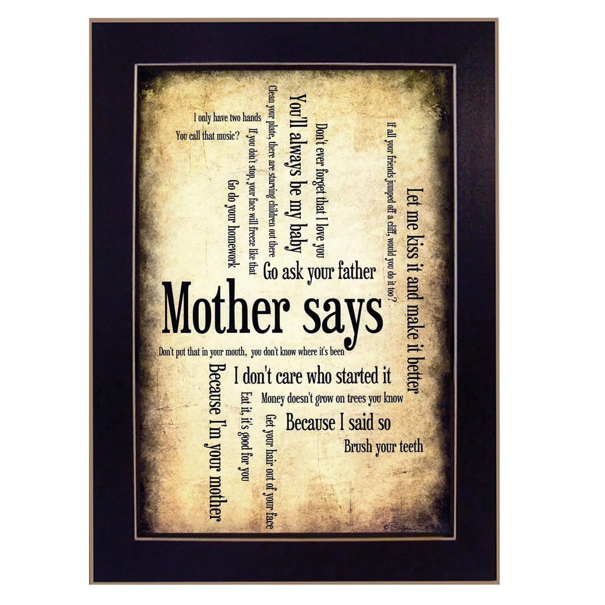 Mother Says 1 Black Framed Print Wall Art - Image 2