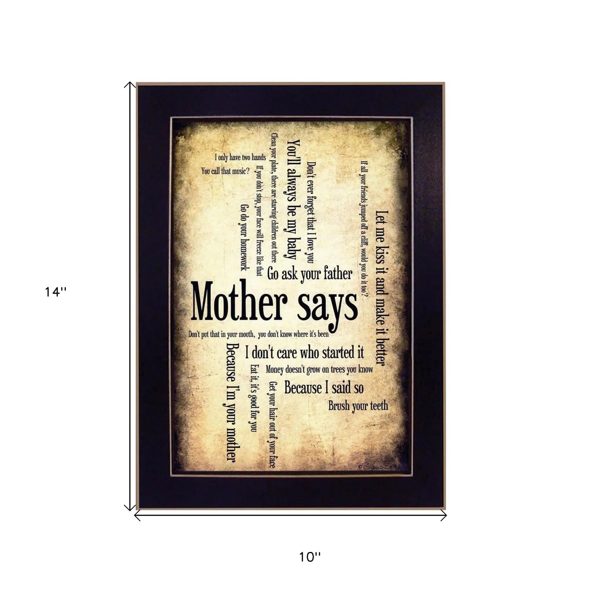 Mother Says 1 Black Framed Print Wall Art - Image 6