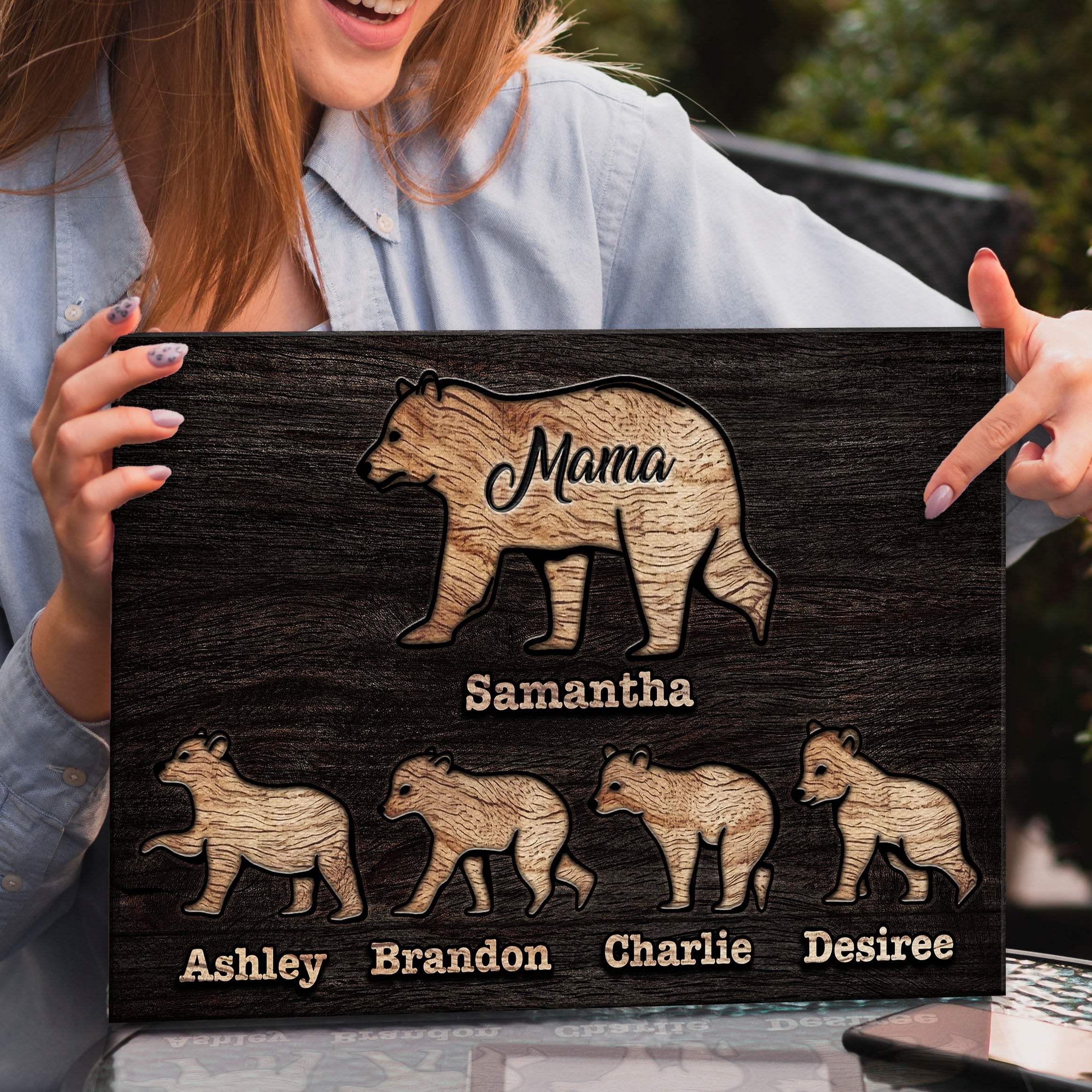 Mother's Day Sign Mother Bear and Cubs - Image 2